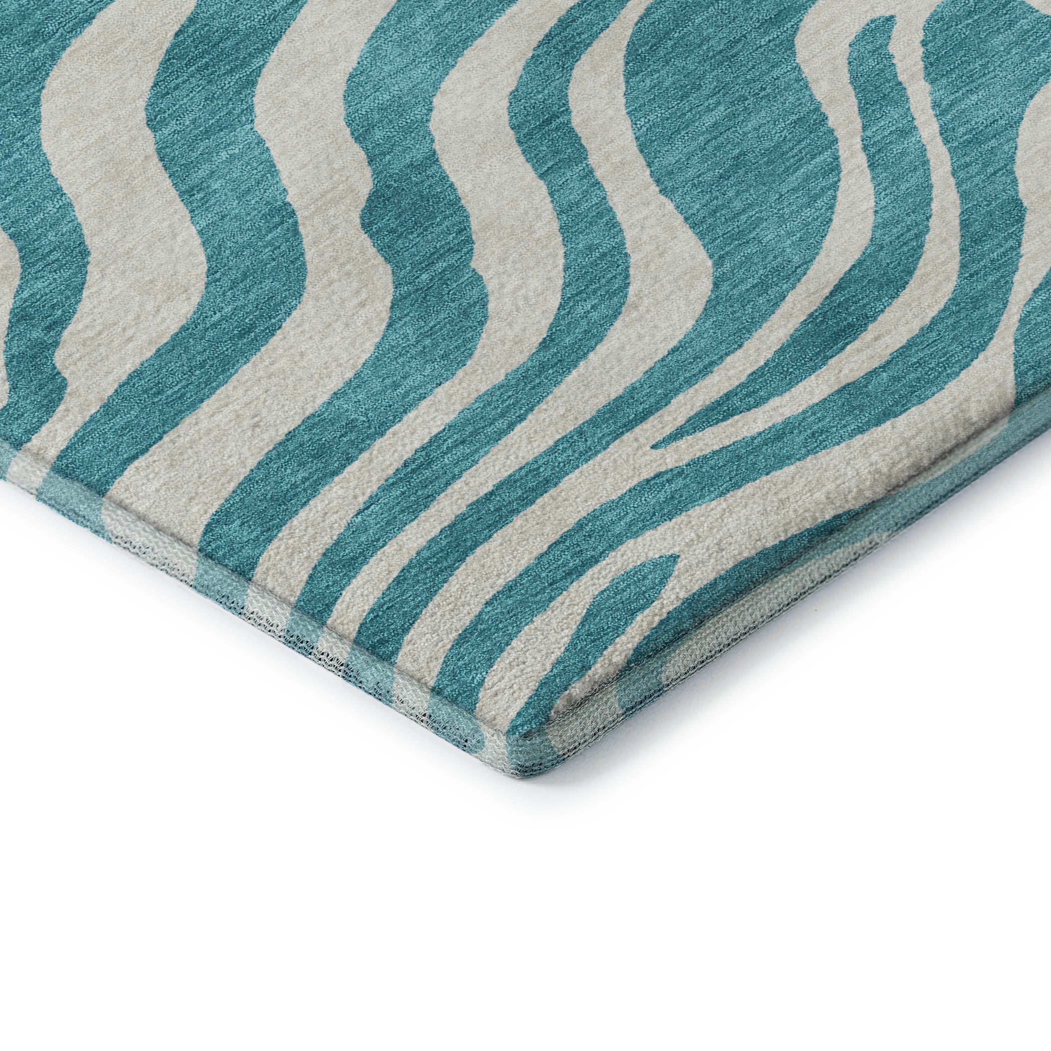 Dubrovnik Machine Washable Transitional Teal Rug 1'8" x 2'6" #shape_Rectangle