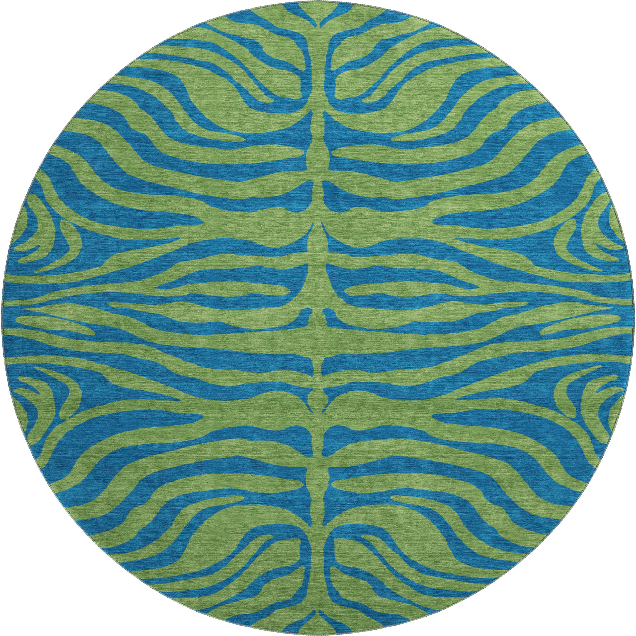 Reykjavik Machine Washable Transitional Green Rug 8' x 8' #shape_Round