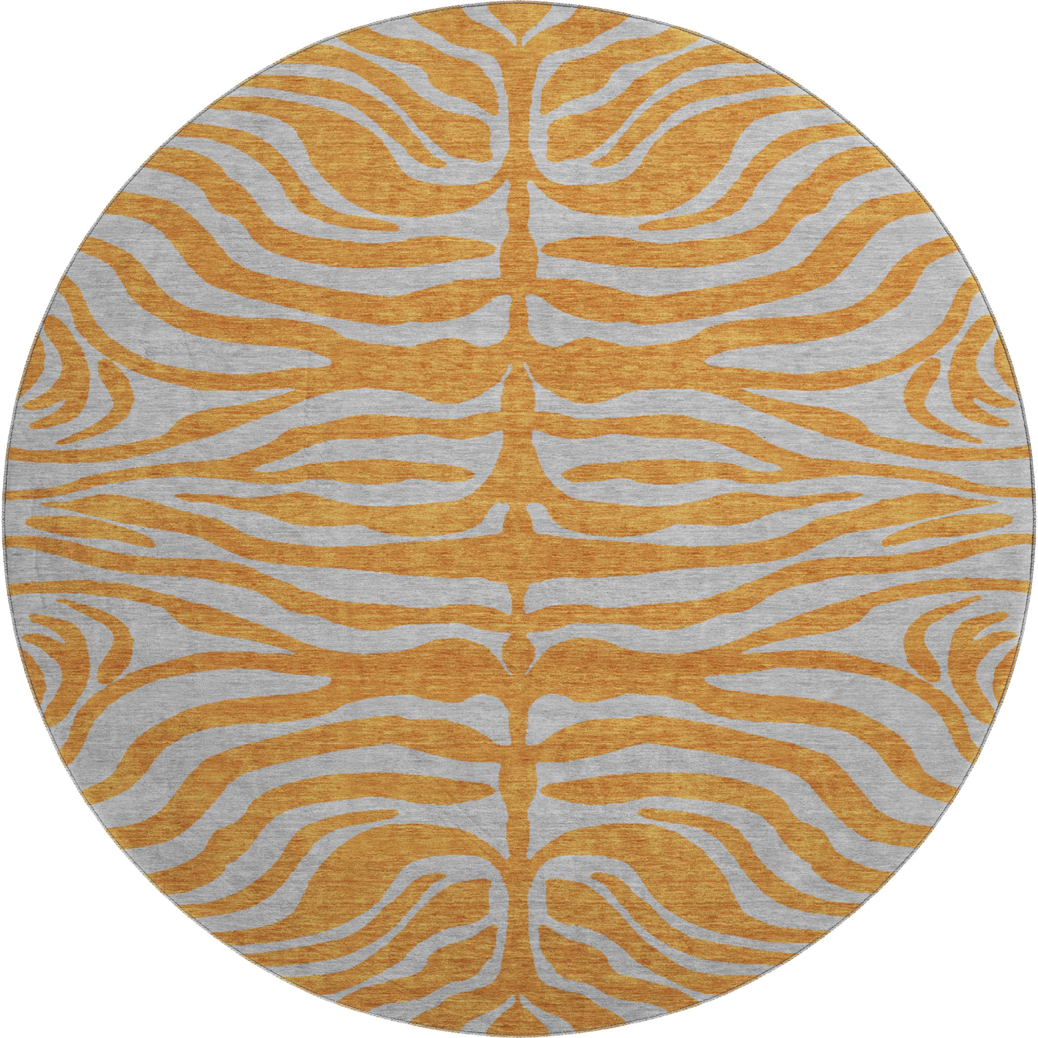 Reykjavik Machine Washable Transitional Orange Rug 8' x 8' #shape_Round