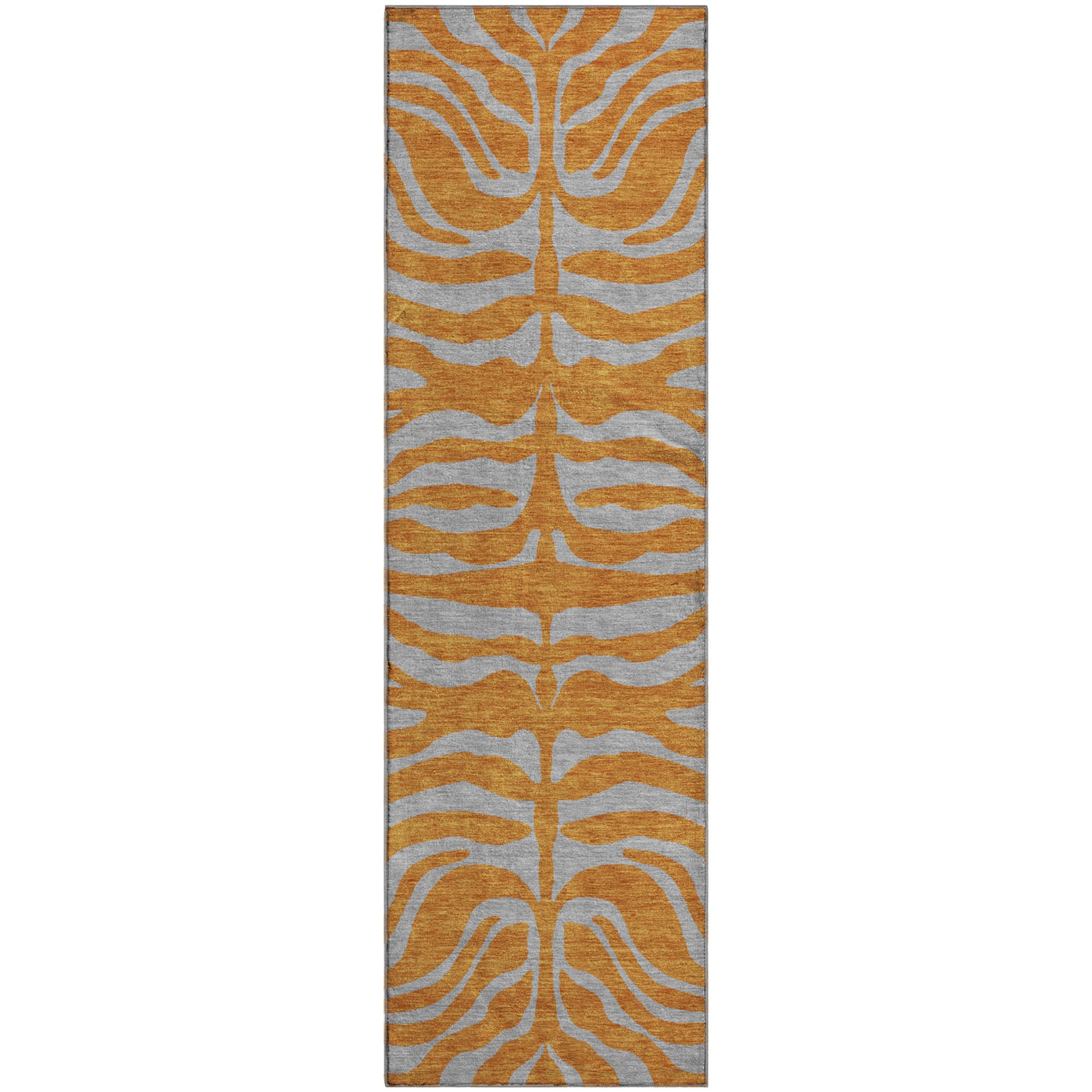 Reykjavik Machine Washable Transitional Orange Rug 2'3" x 7'6" #shape_Runner