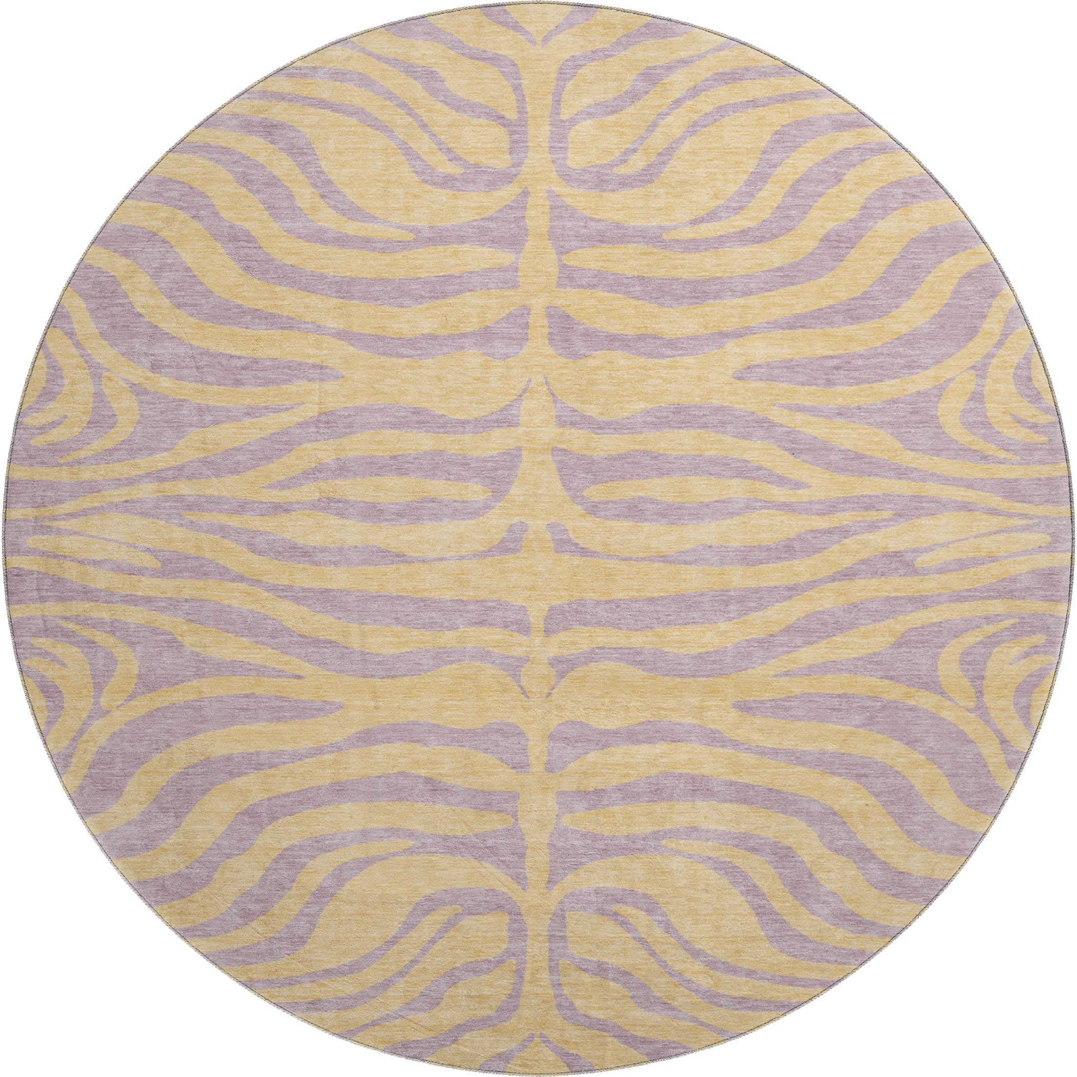 Reykjavik Machine Washable Transitional Peach Orange Rug 8' x 8' #shape_Round