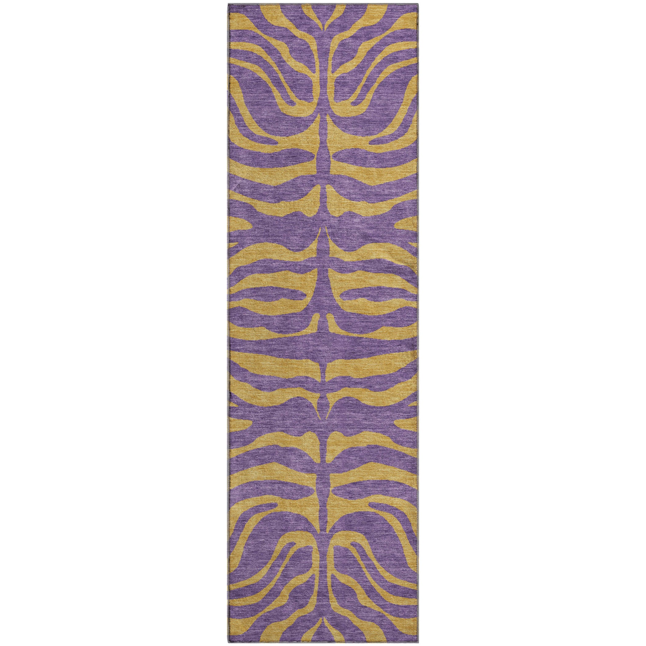 Reykjavik Machine Washable Transitional Purple Rug 2'3" x 7'6" #shape_Runner