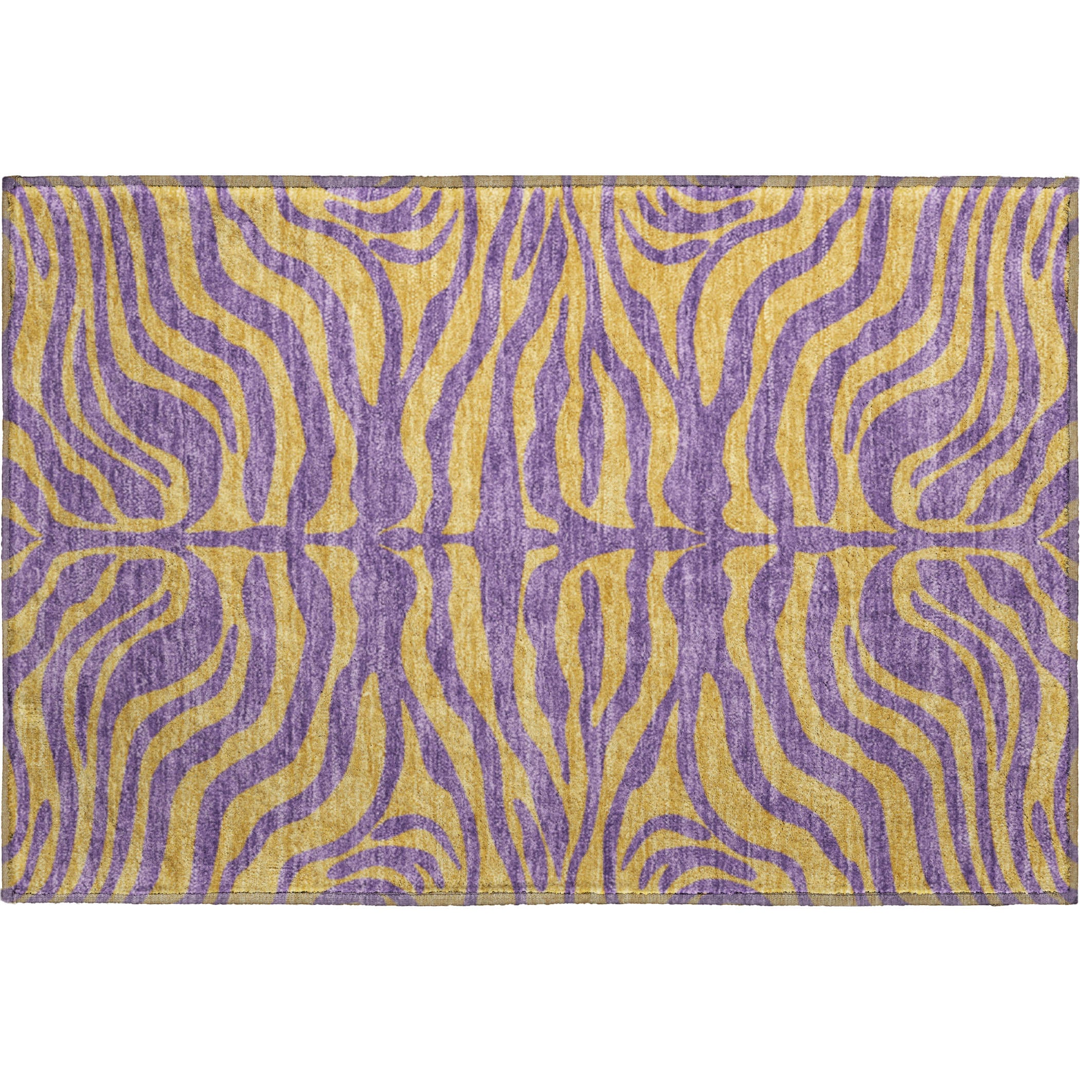 Reykjavik Machine Washable Transitional Purple Rug 1'8" x 2'6" #shape_Rectangle