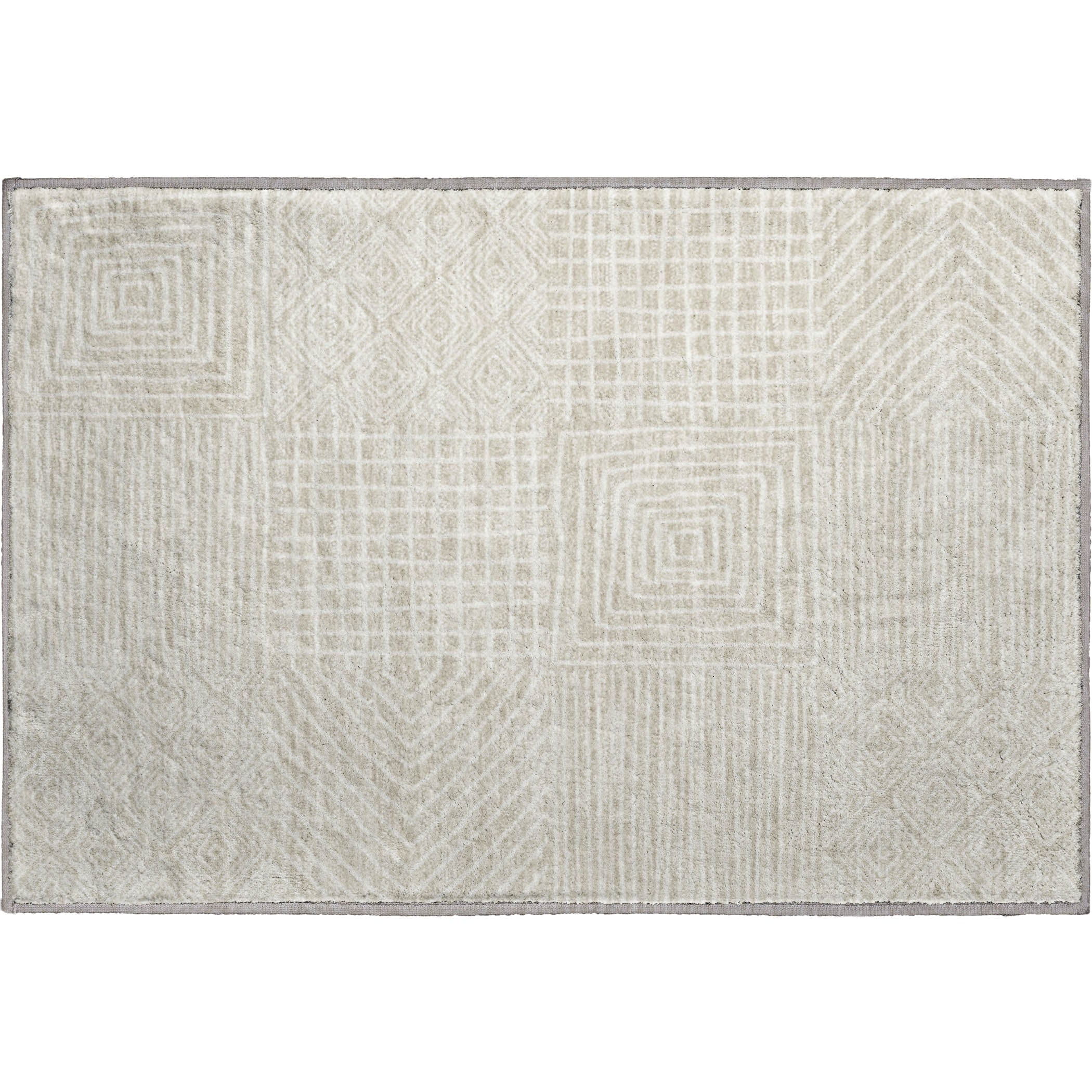 Santorini Machine Washable Transitional Beige Brown Rug 1'8" x 2'6" #shape_Rectangle