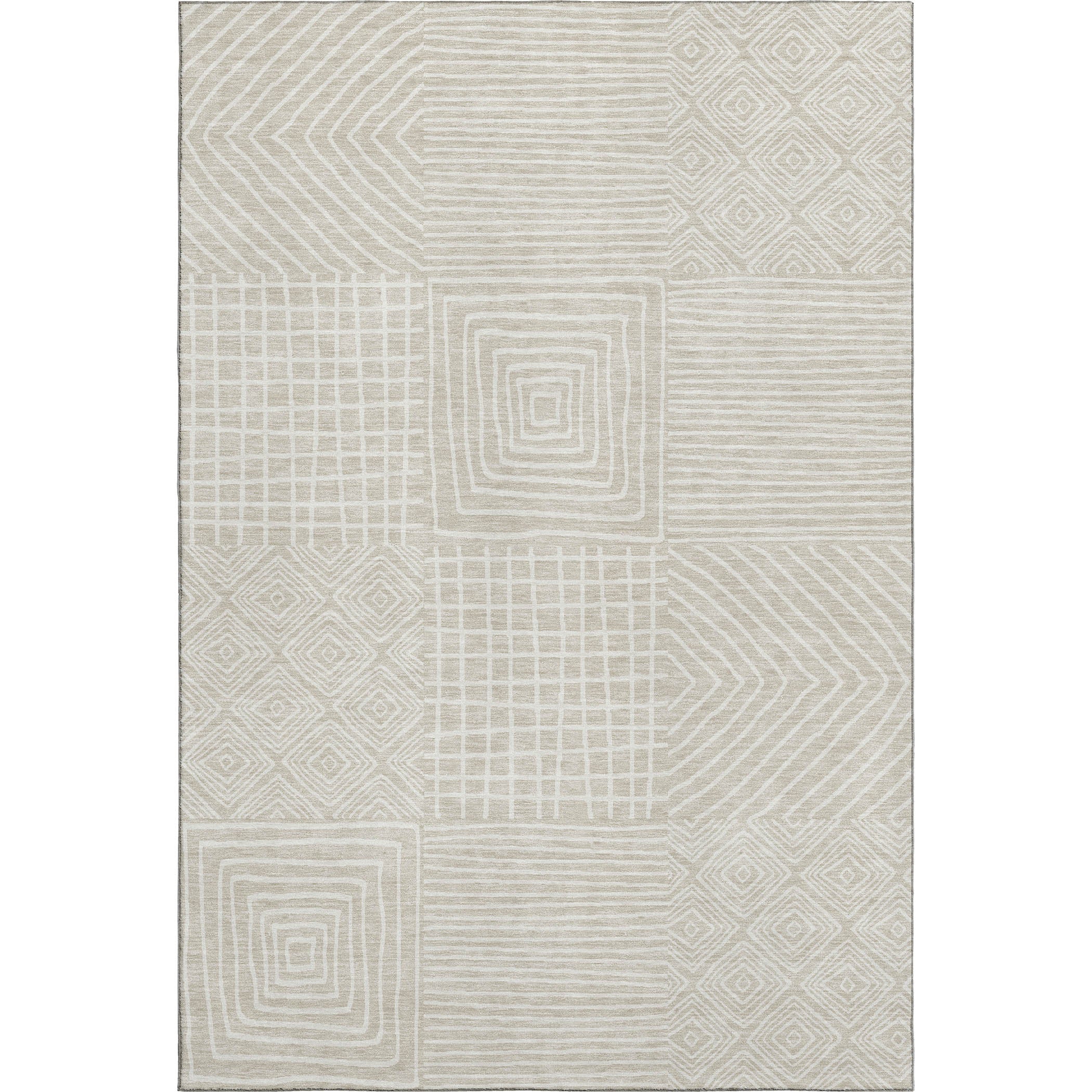 Santorini Machine Washable Transitional Beige Brown Rug 2'6" x 3'10" #shape_Rectangle