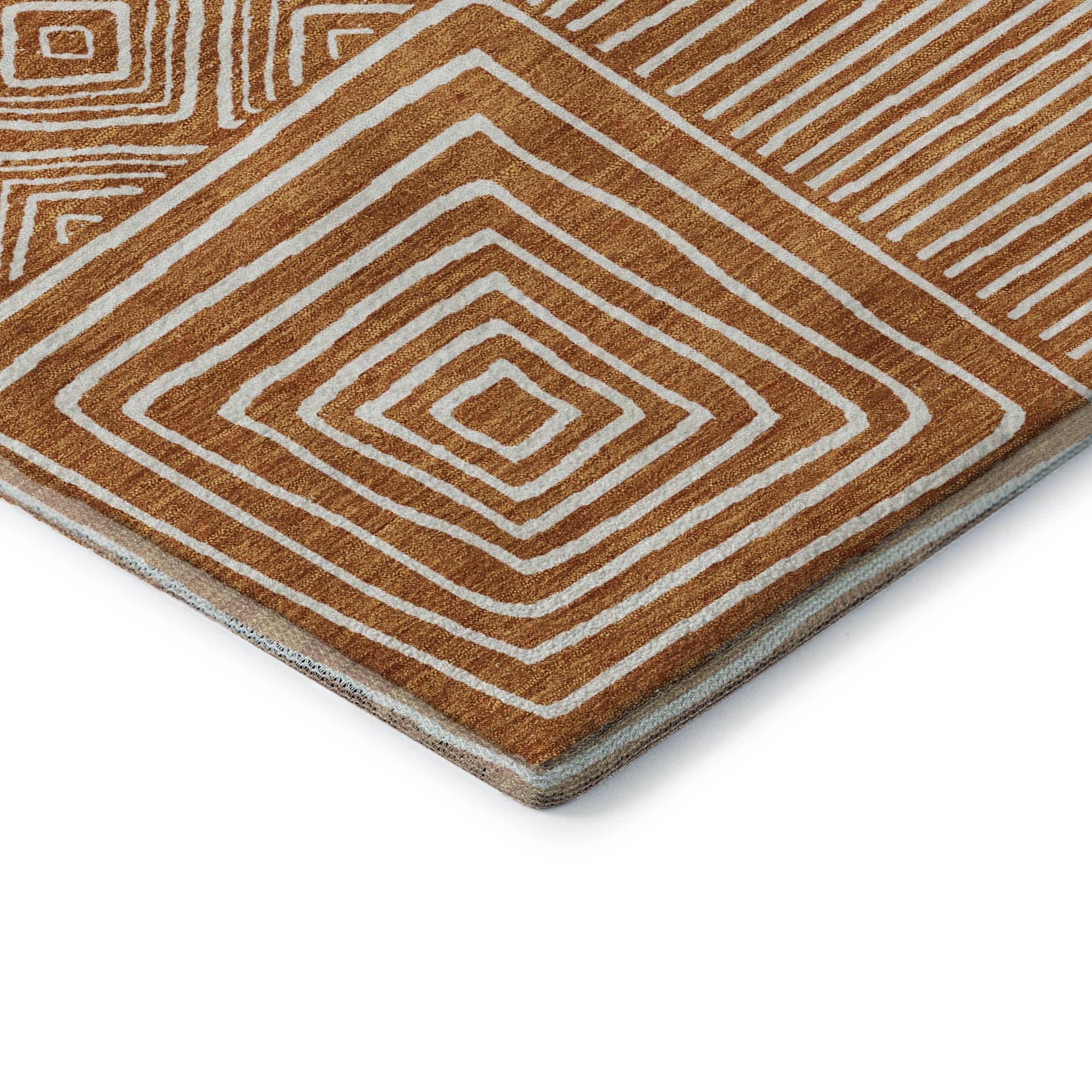 Santorini Machine Washable Transitional Paprika Orange Rug 1'8" x 2'6" #shape_Rectangle