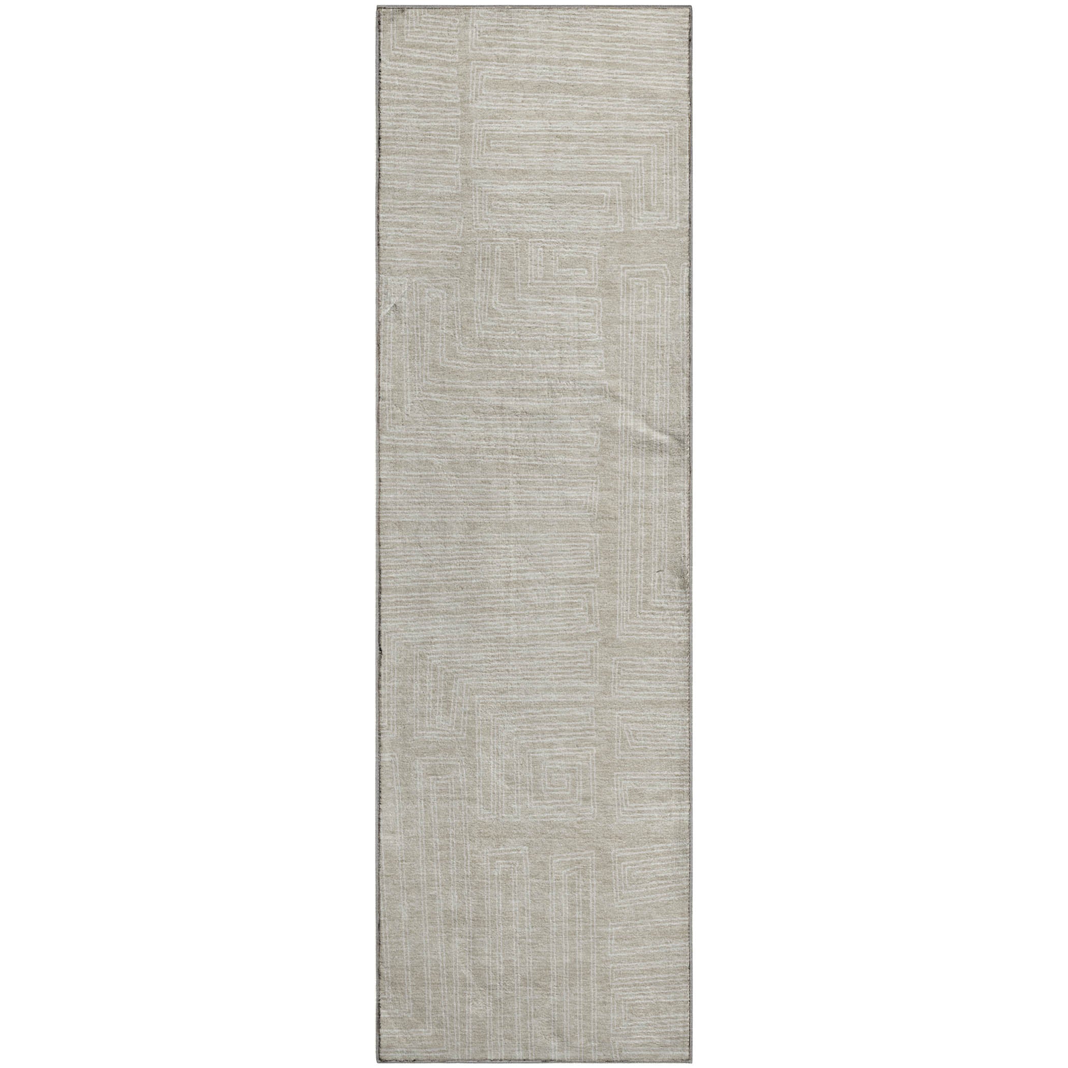 Vienna Machine Washable Transitional Beige Brown Rug 2'3" x 7'6" #shape_Runner