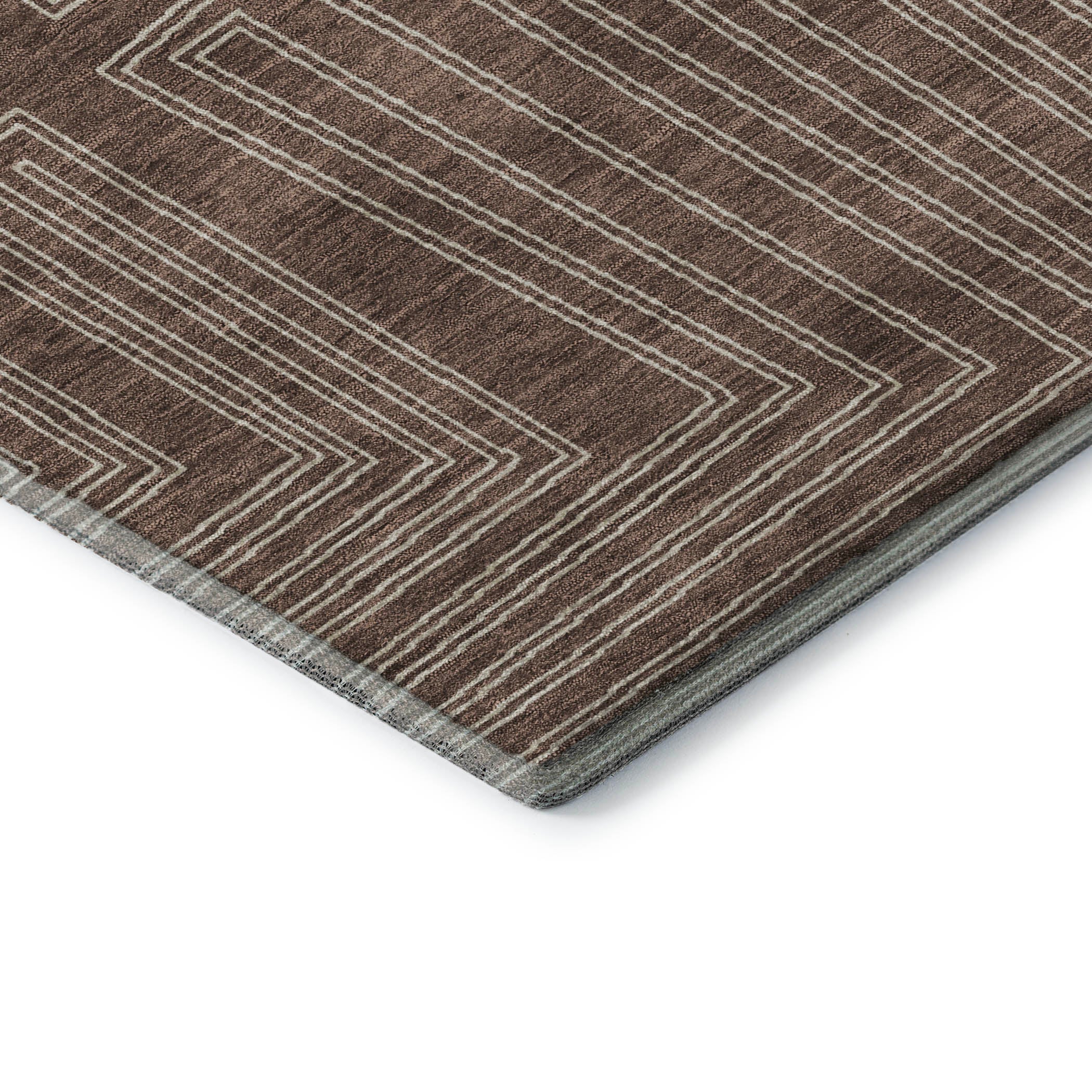 Vienna Machine Washable Transitional Brown Rug 1'8" x 2'6" #shape_Rectangle