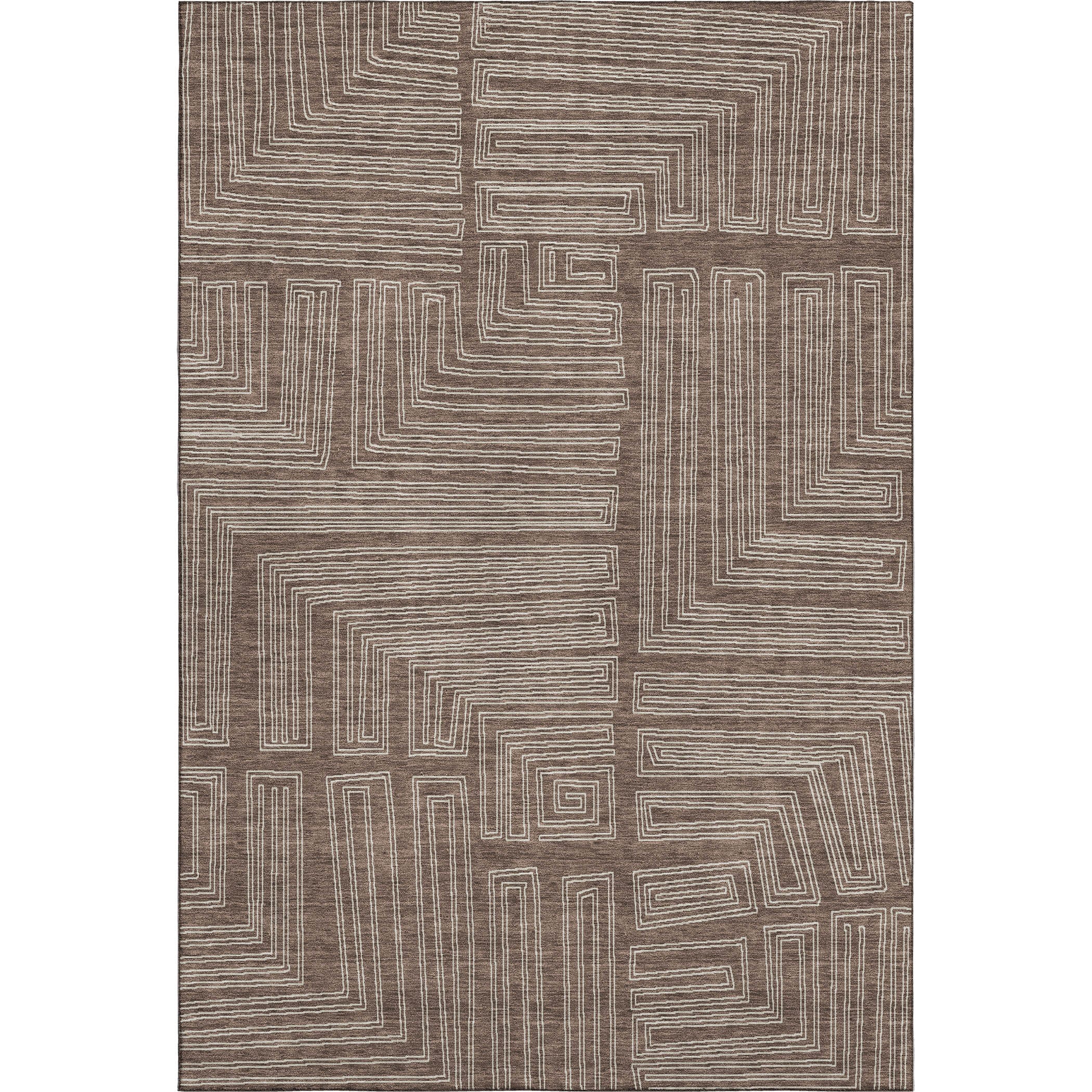 Vienna Machine Washable Transitional Brown Rug 2'6" x 3'10" #shape_Rectangle