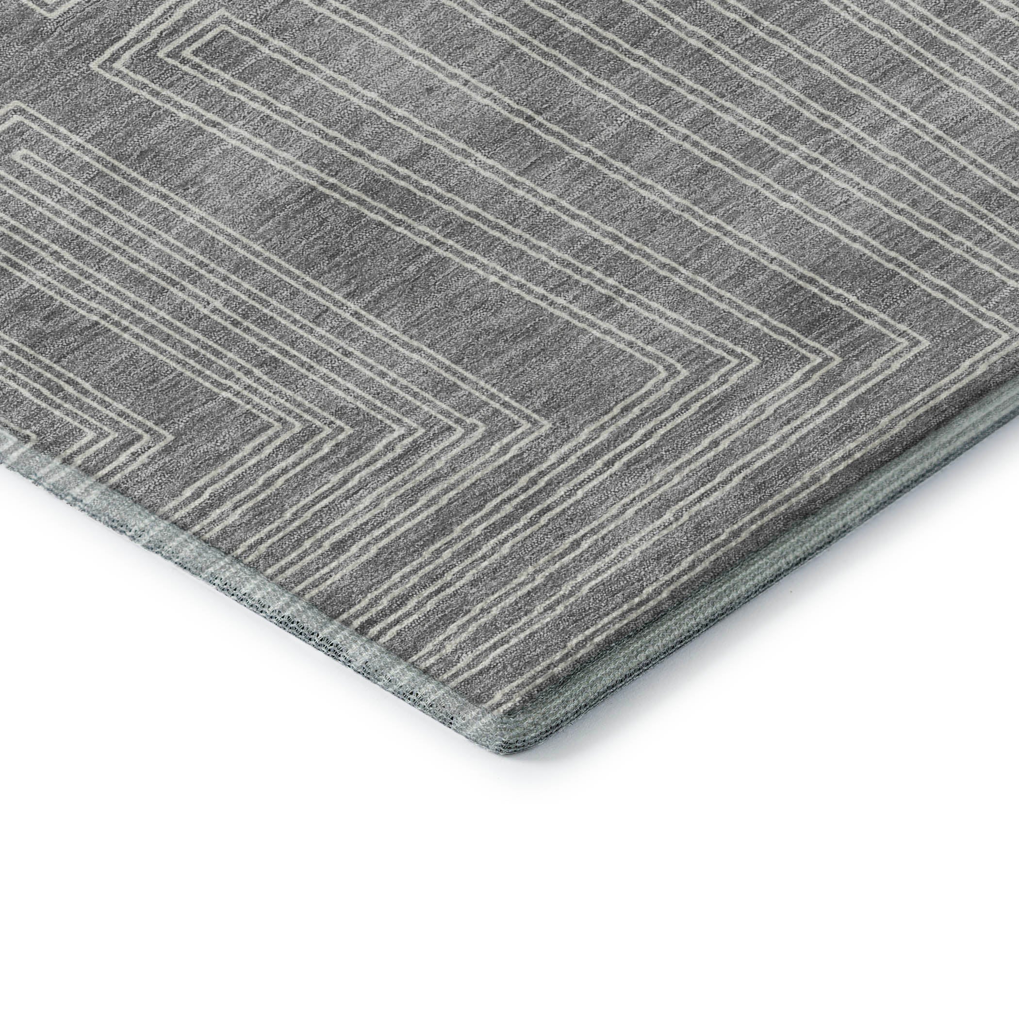 Vienna Machine Washable Transitional Gray Rug 1'8" x 2'6" #shape_Rectangle