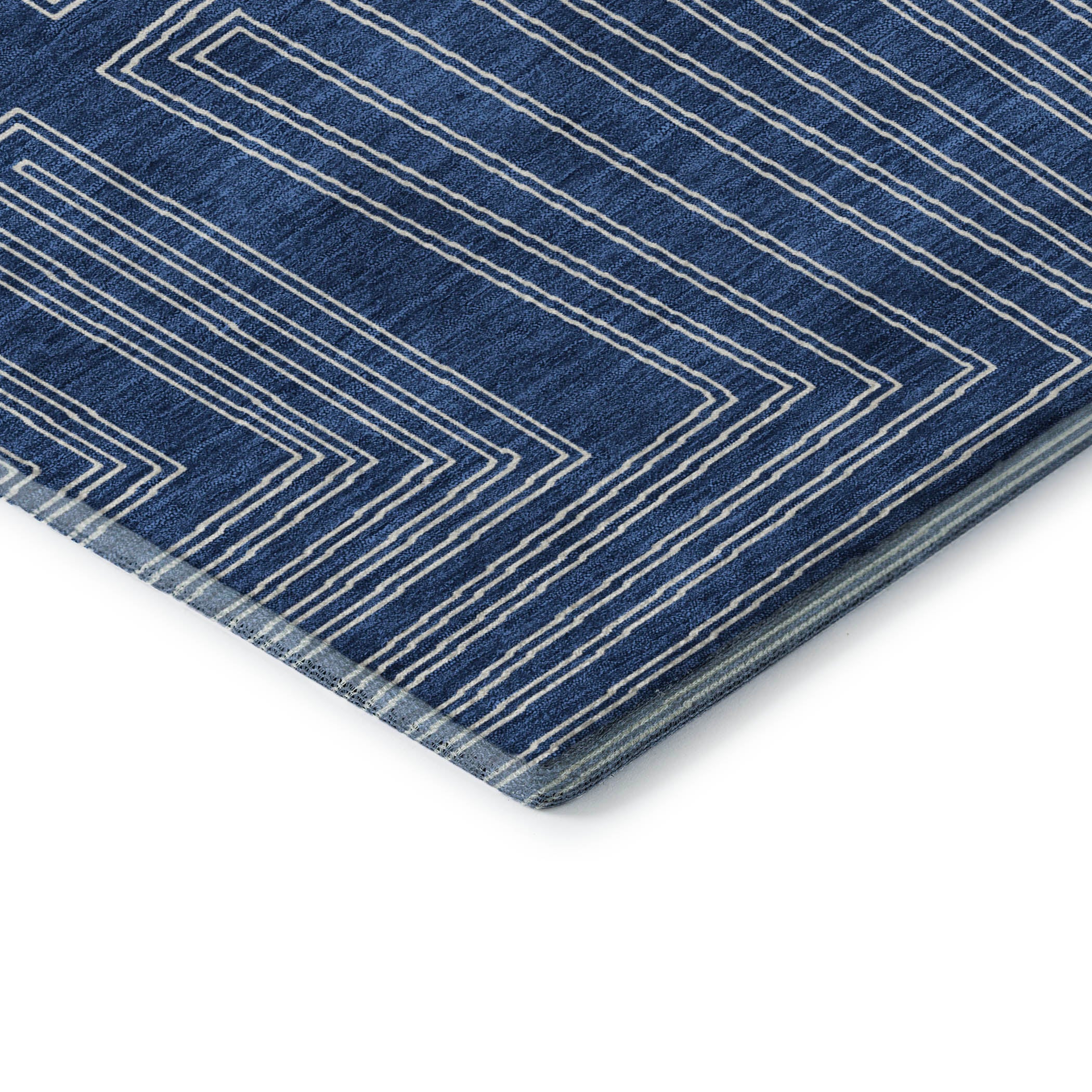 Vienna Machine Washable Transitional Navy Blue Rug 1'8" x 2'6" #shape_Rectangle