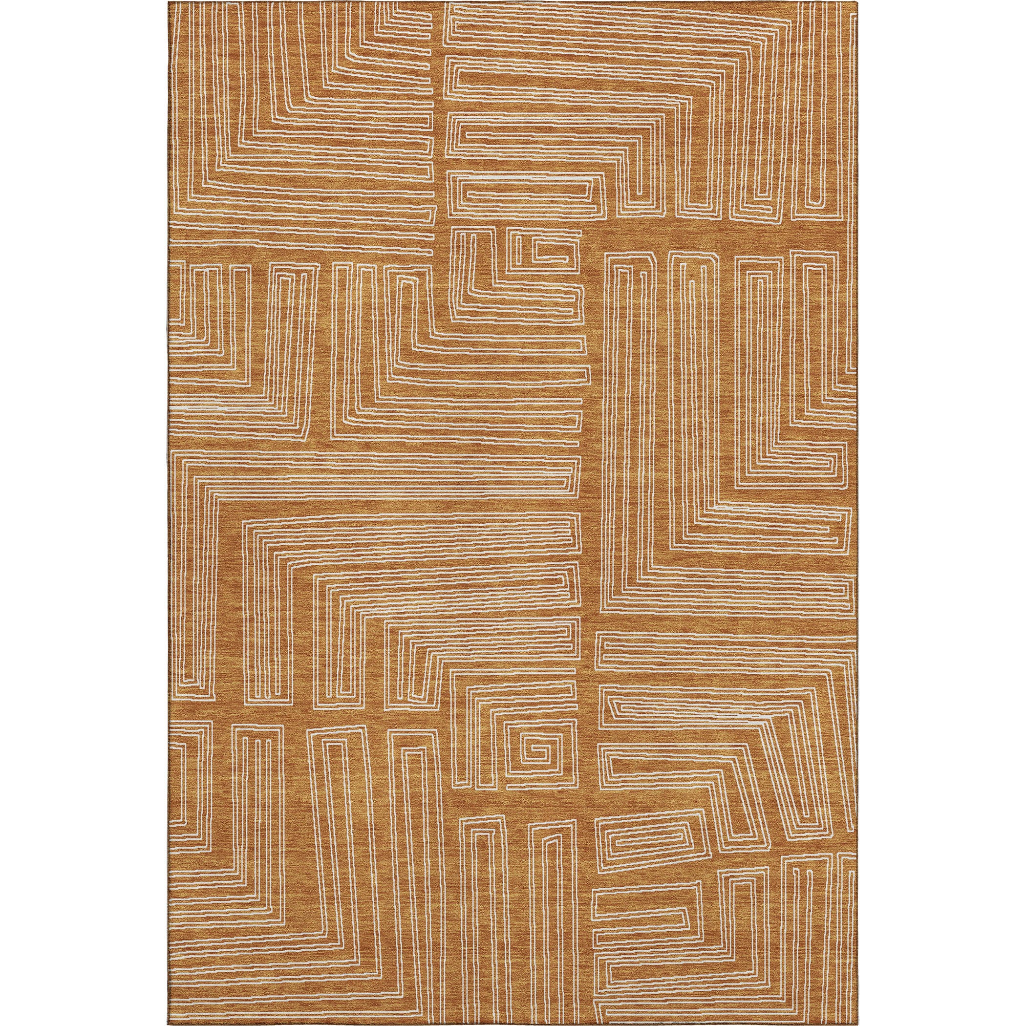 Vienna Machine Washable Transitional Paprika Orange Rug 2'6" x 3'10" #shape_Rectangle