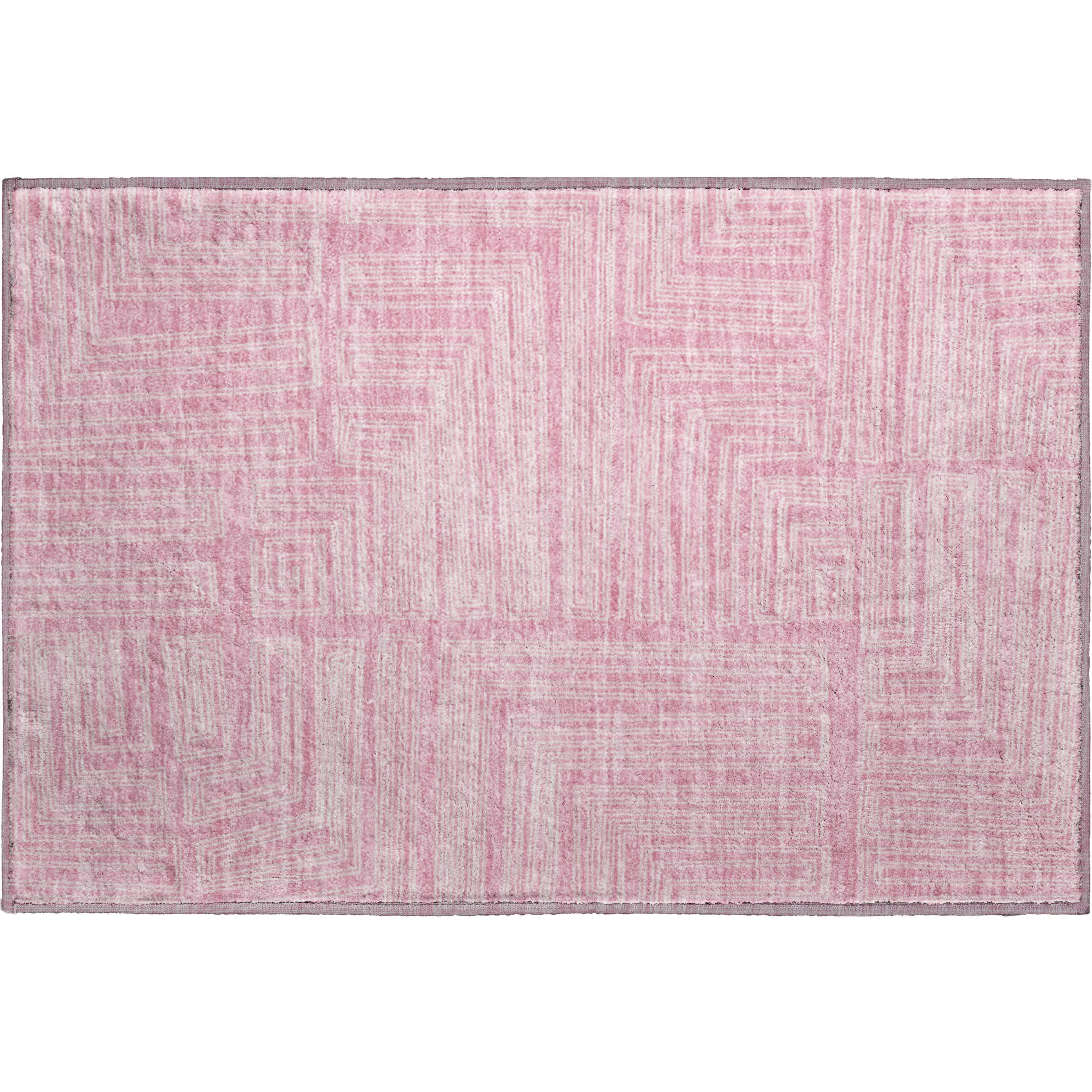 Vienna Machine Washable Transitional Pink Rug 1'8" x 2'6" #shape_Rectangle