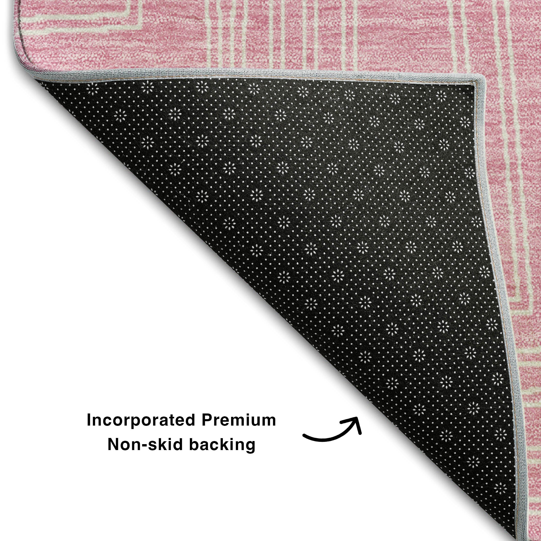 Vienna Machine Washable Transitional Pink Rug 1'8" x 2'6" #shape_Rectangle