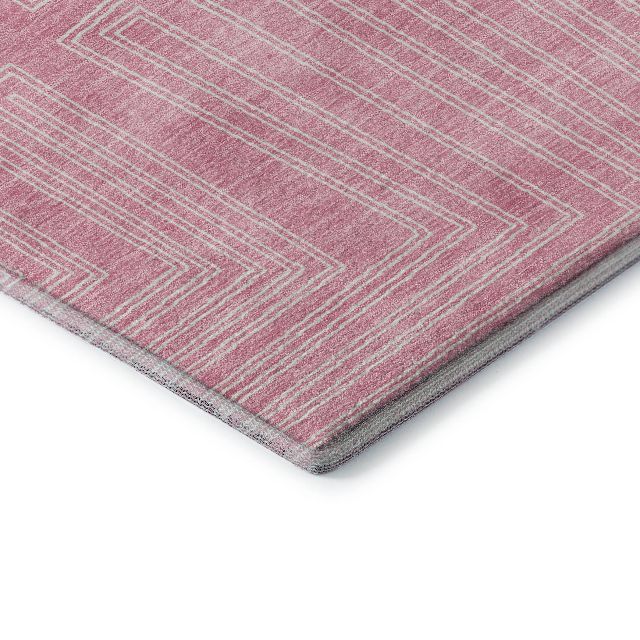 Vienna Machine Washable Transitional Pink Rug 1'8" x 2'6" #shape_Rectangle