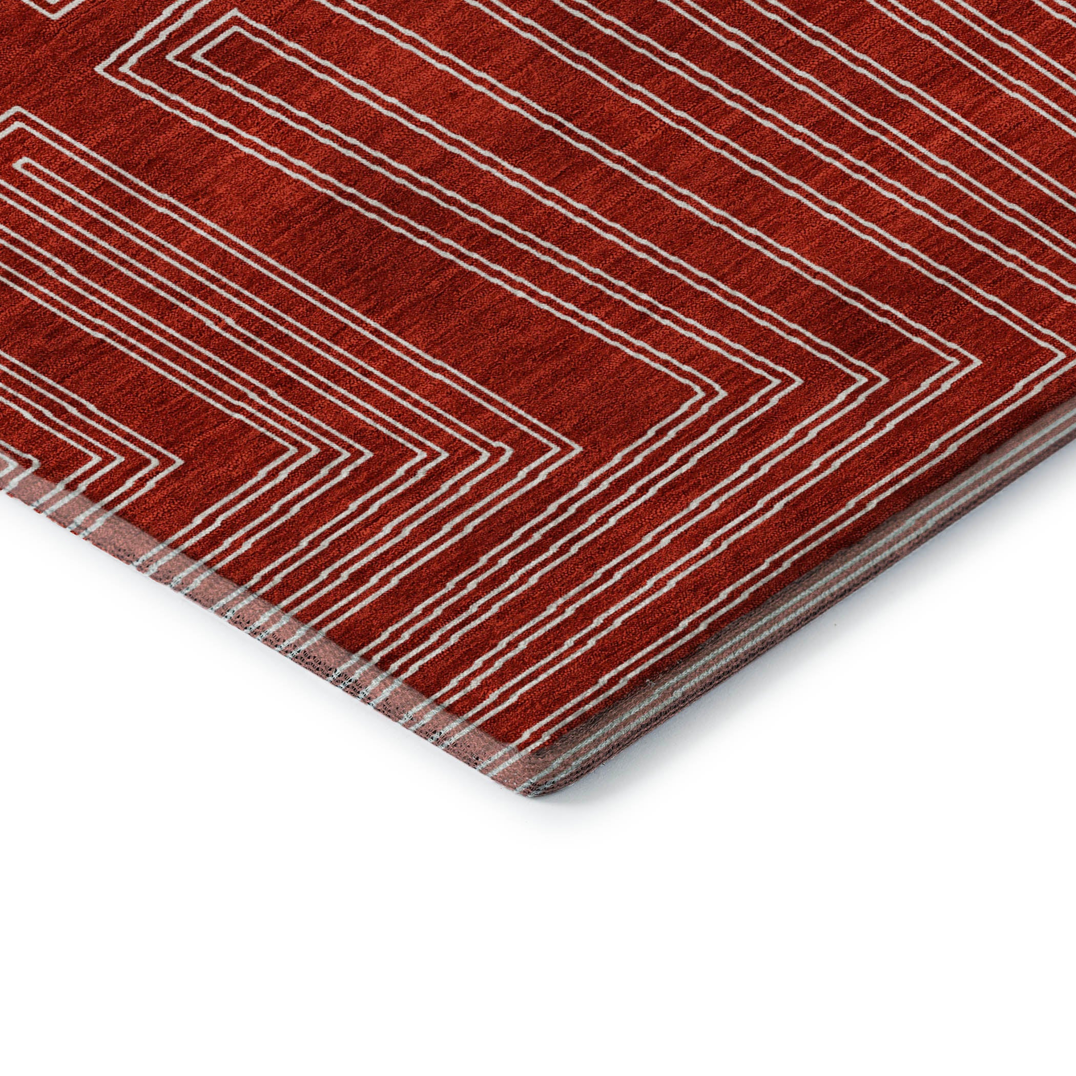 Vienna Machine Washable Transitional Red Rug 1'8" x 2'6" #shape_Rectangle