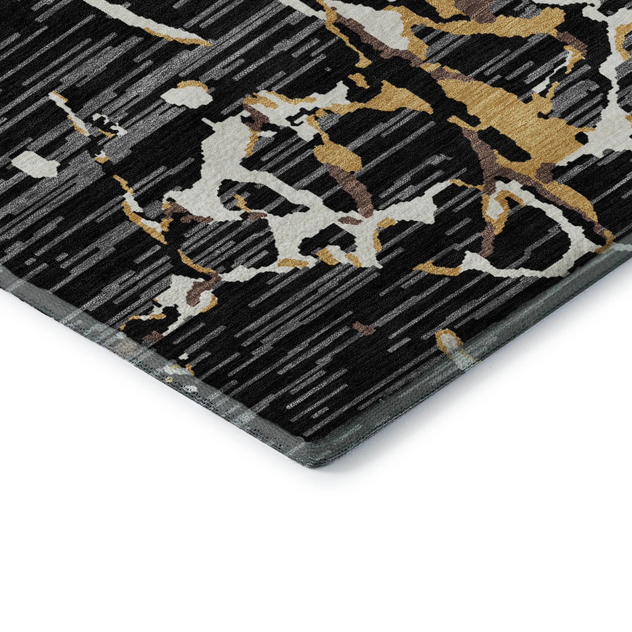 Baku Machine Washable Transitional Black Rug 1'8" x 2'6" #shape_Rectangle