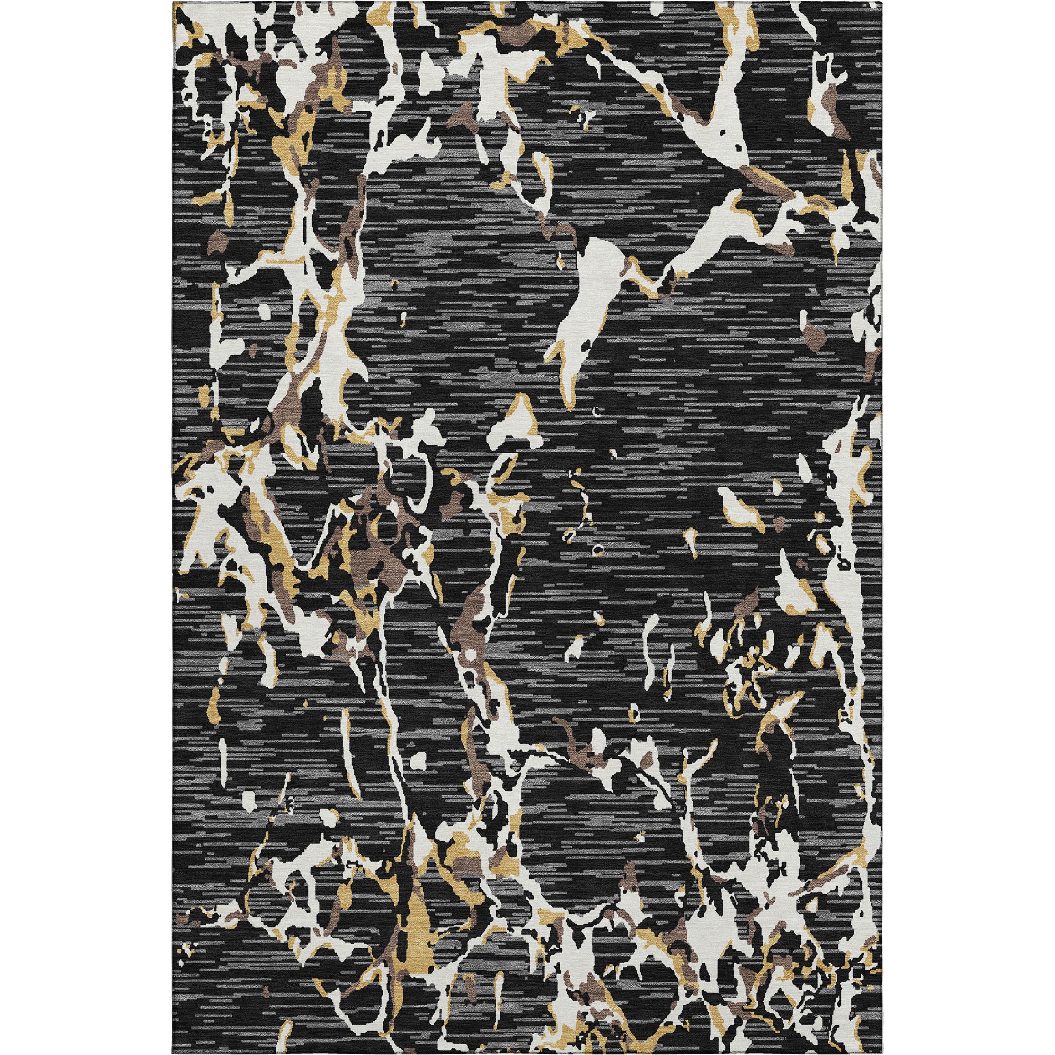Baku Machine Washable Transitional Black Rug 2'6" x 3'10" #shape_Rectangle