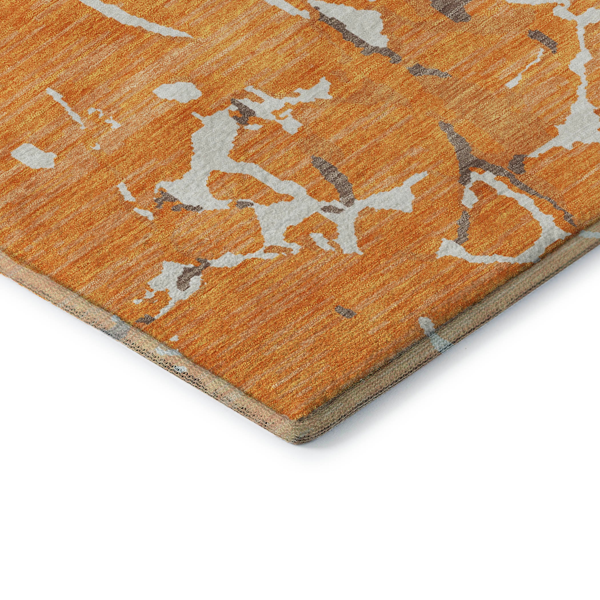 Baku Machine Washable Transitional Orange Rug 1'8" x 2'6" #shape_Rectangle