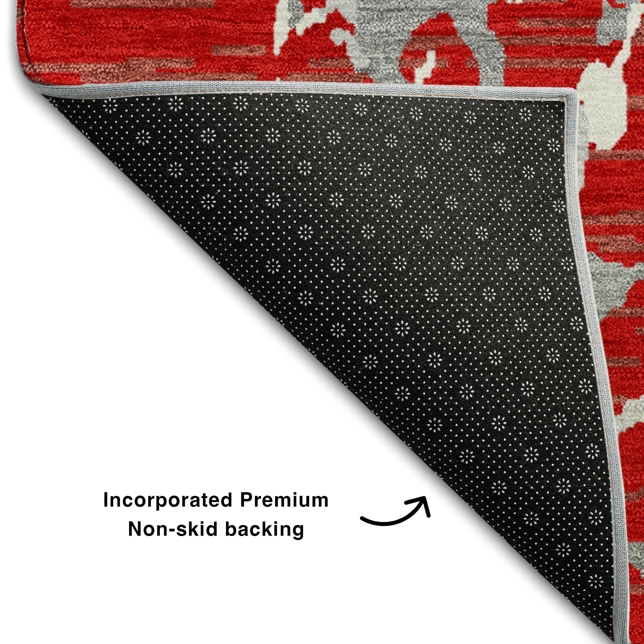 Baku Machine Washable Transitional Red Rug 1'8" x 2'6" #shape_Rectangle