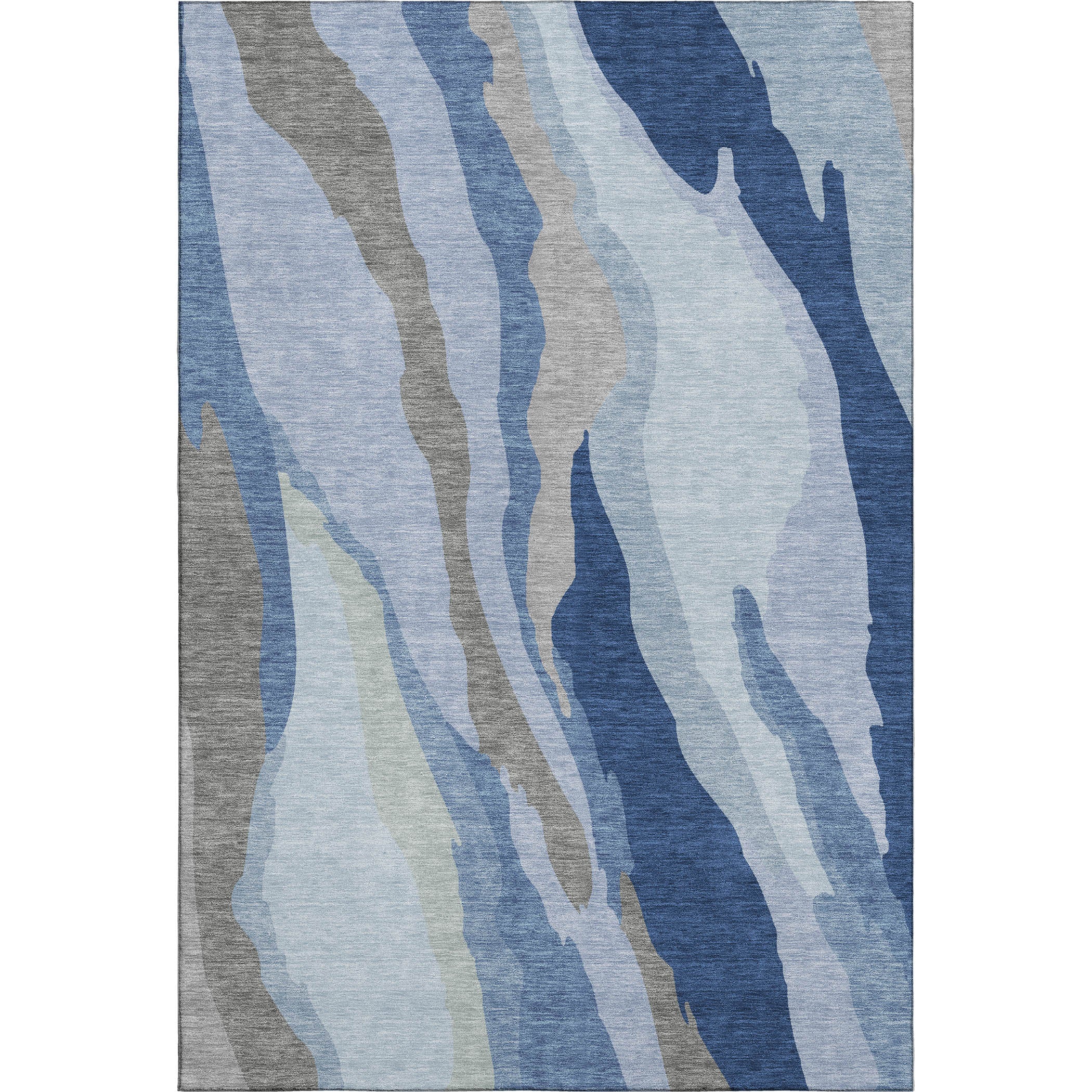 Baku Machine Washable Transitional Blue Rug 2'6" x 3'10" #shape_Rectangle