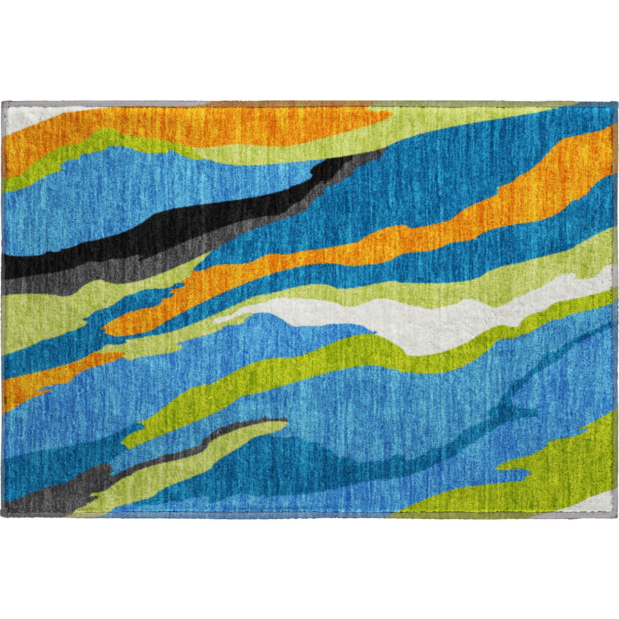 Baku Machine Washable Transitional Denim Blue Rug 1'8" x 2'6" #shape_Rectangle