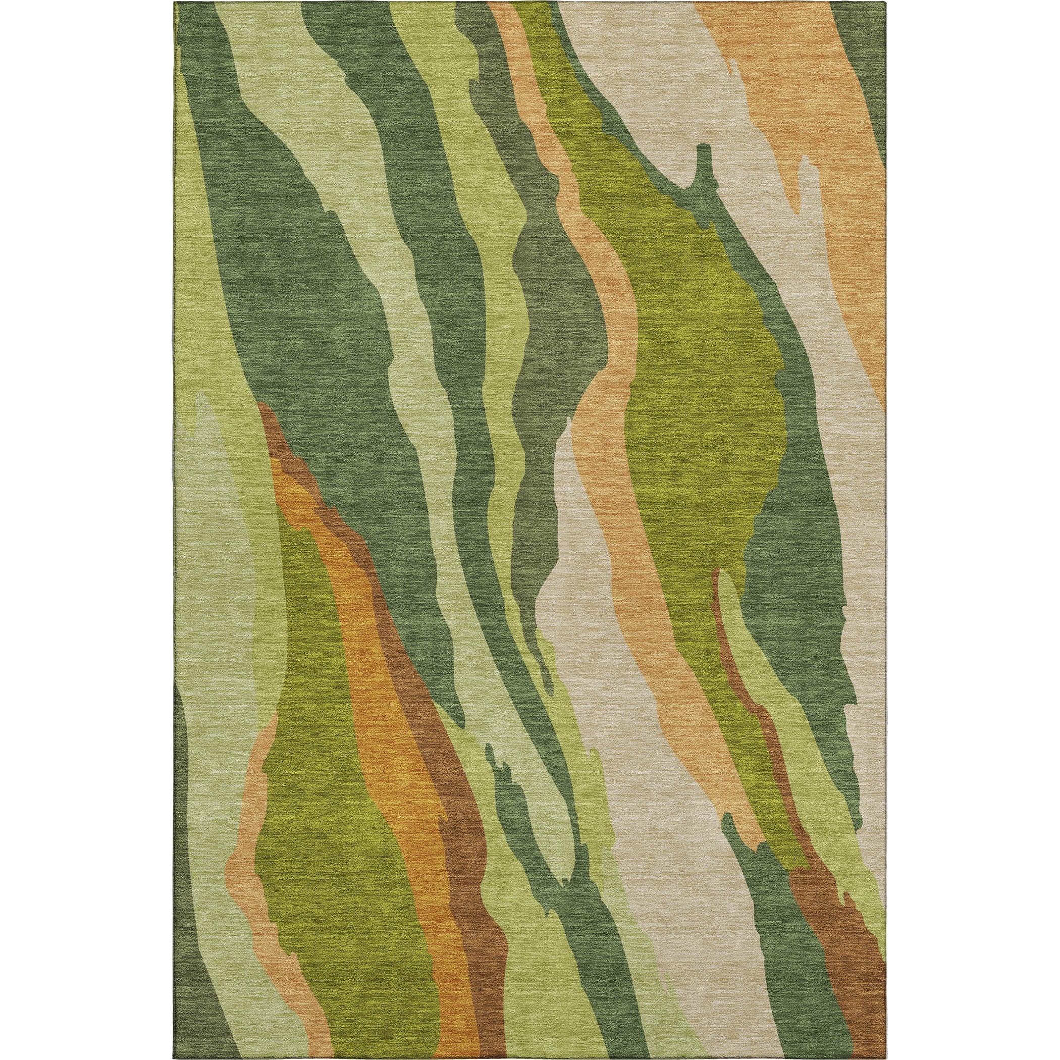 Baku Machine Washable Transitional Green Rug 2'6" x 3'10" #shape_Rectangle