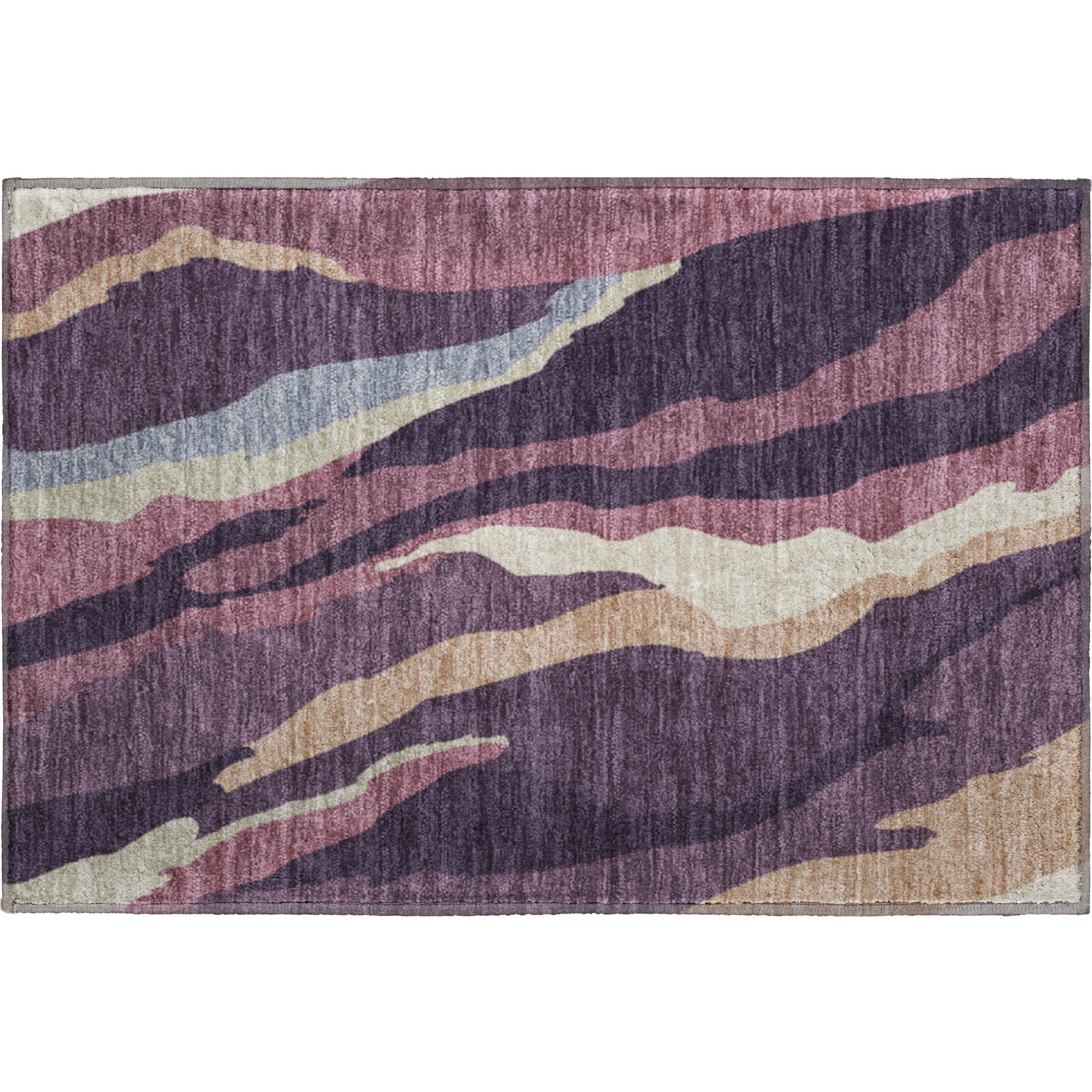 Baku Machine Washable Transitional Plum Purple Rug 1'8" x 2'6" #shape_Rectangle