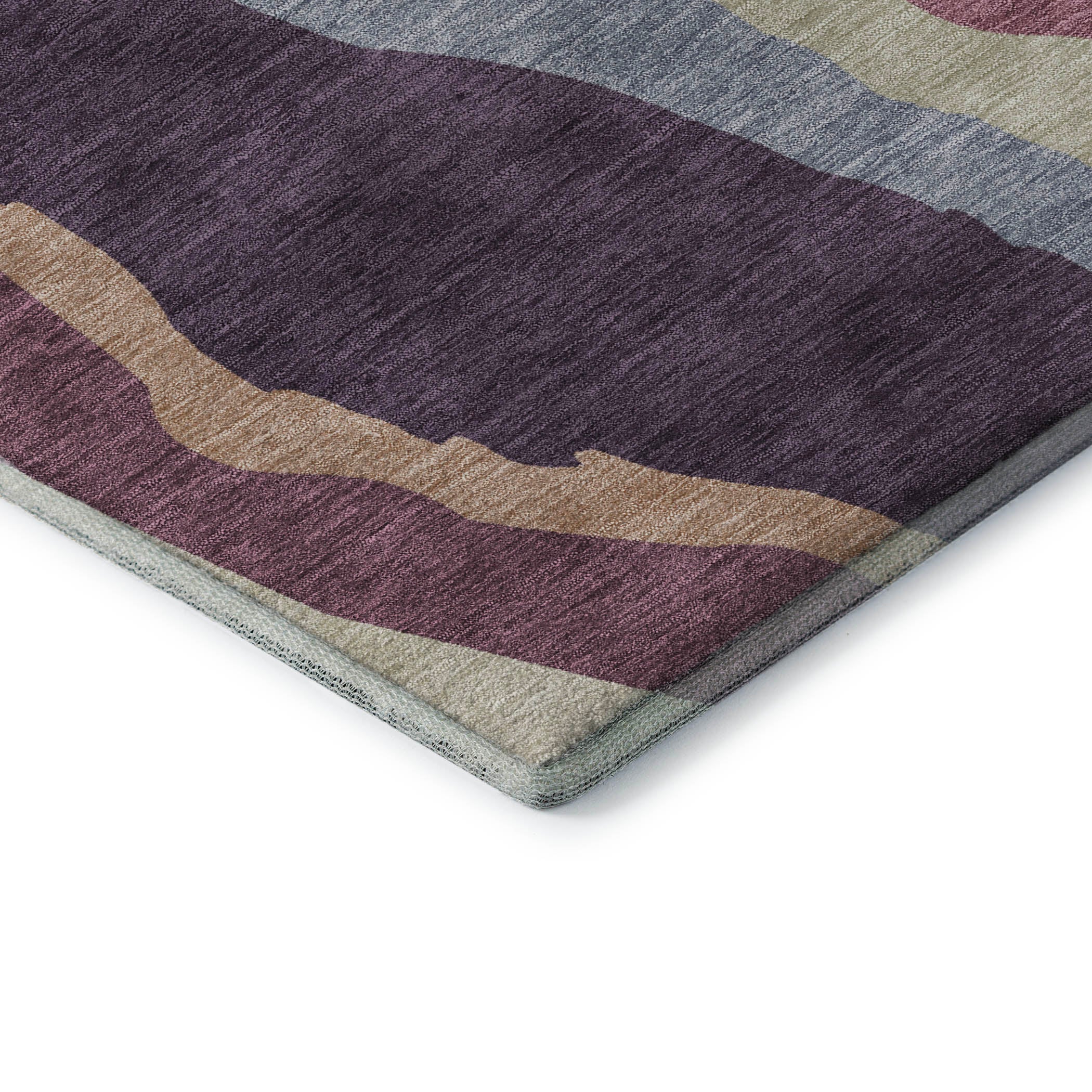Baku Machine Washable Transitional Plum Purple Rug 1'8" x 2'6" #shape_Rectangle