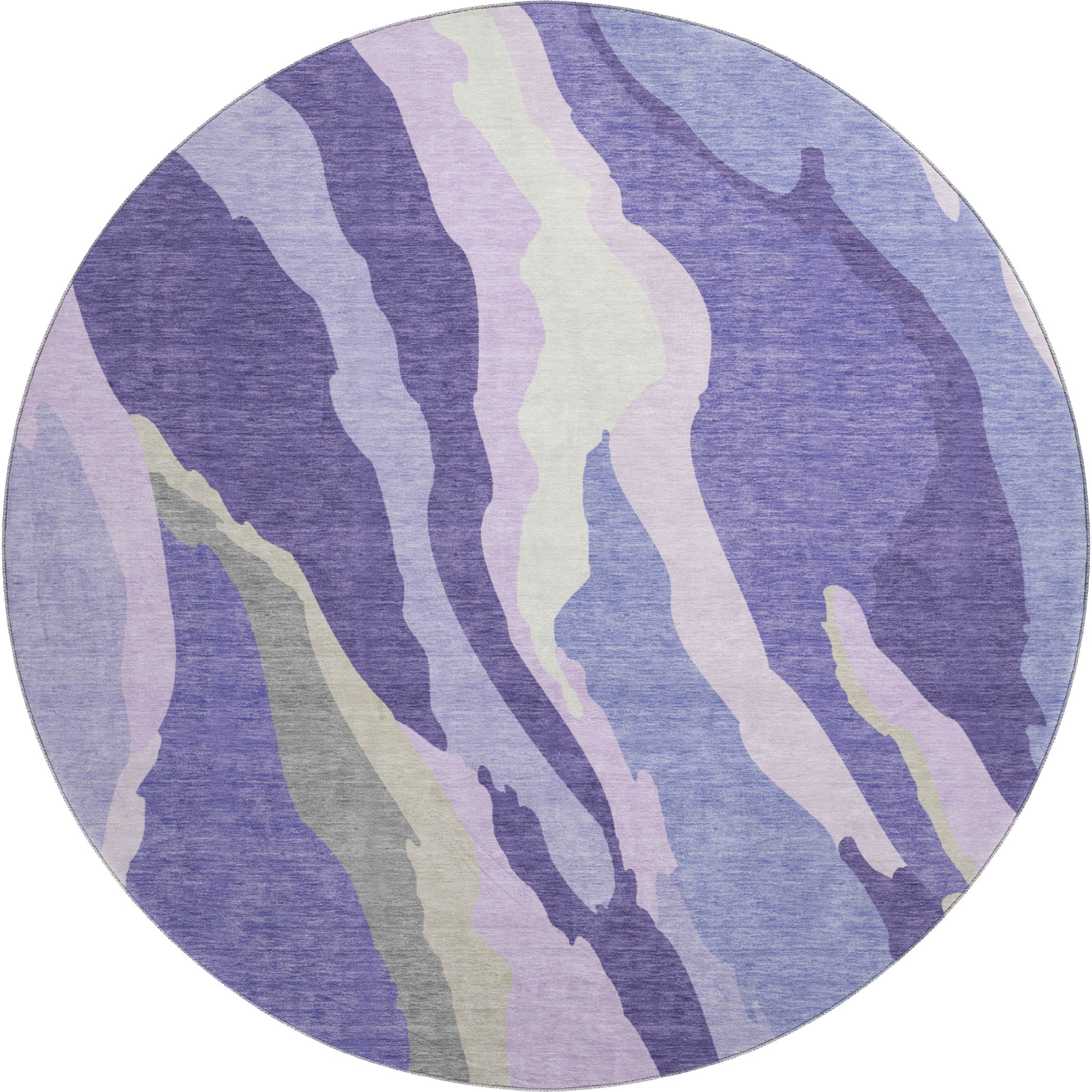Baku Machine Washable Transitional Purple Rug 8' x 8' #shape_Round