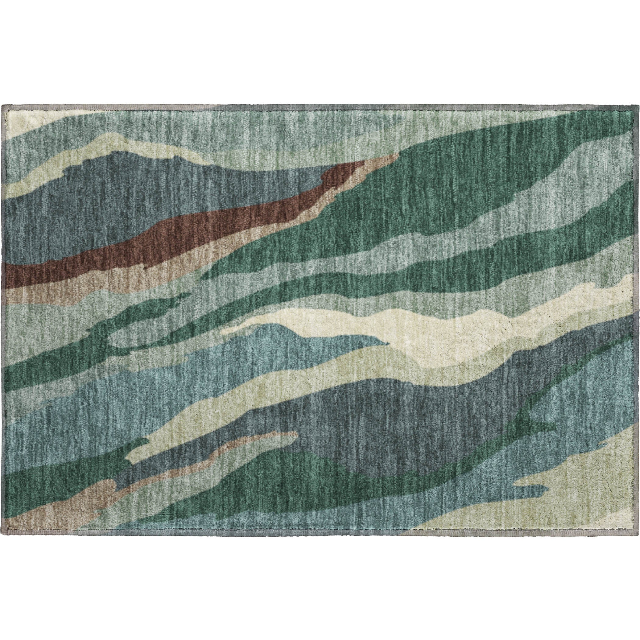 Baku Machine Washable Transitional Sage Green Rug 1'8" x 2'6" #shape_Rectangle