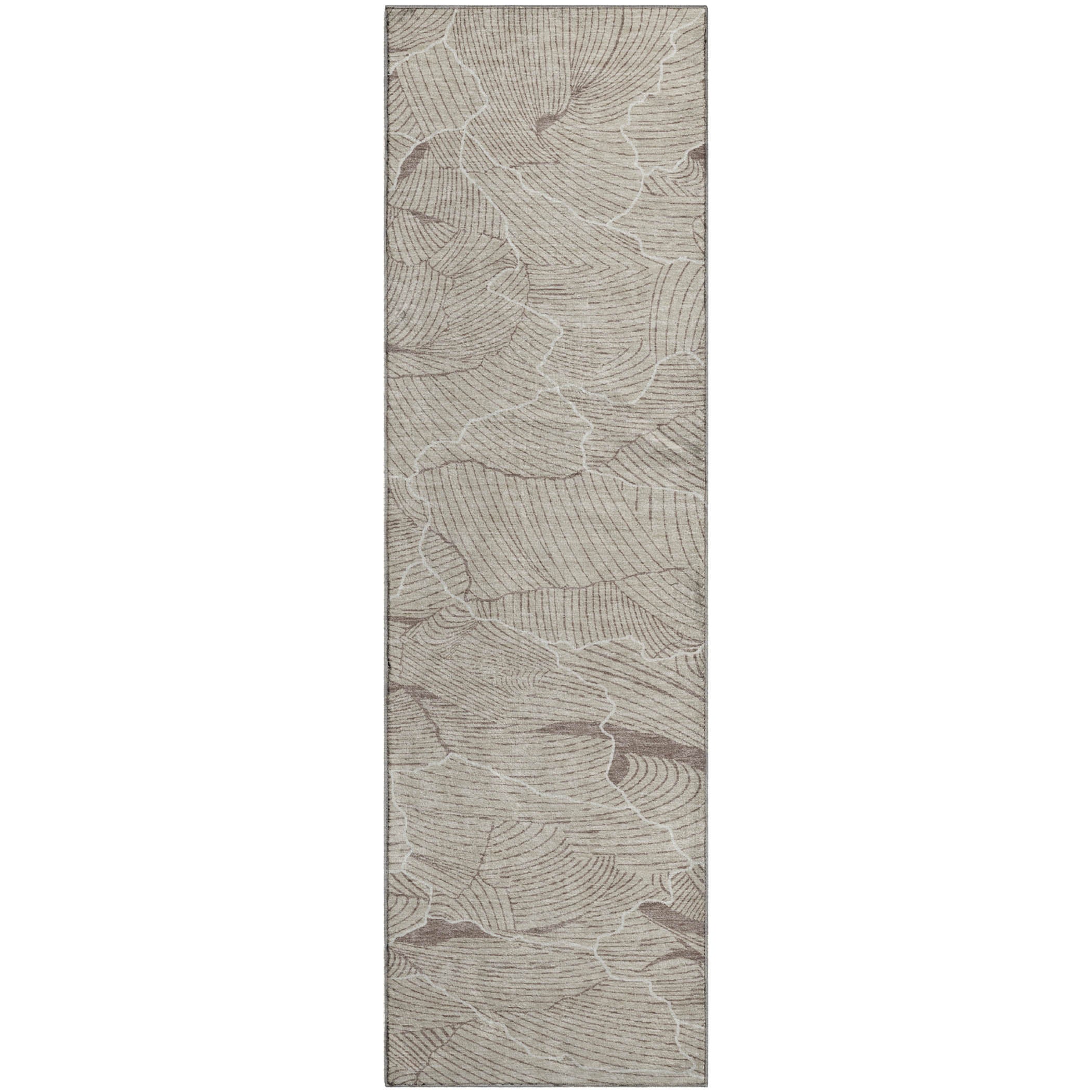 Seville Machine Washable Transitional Beige Brown Rug 2'3" x 7'6" #shape_Runner