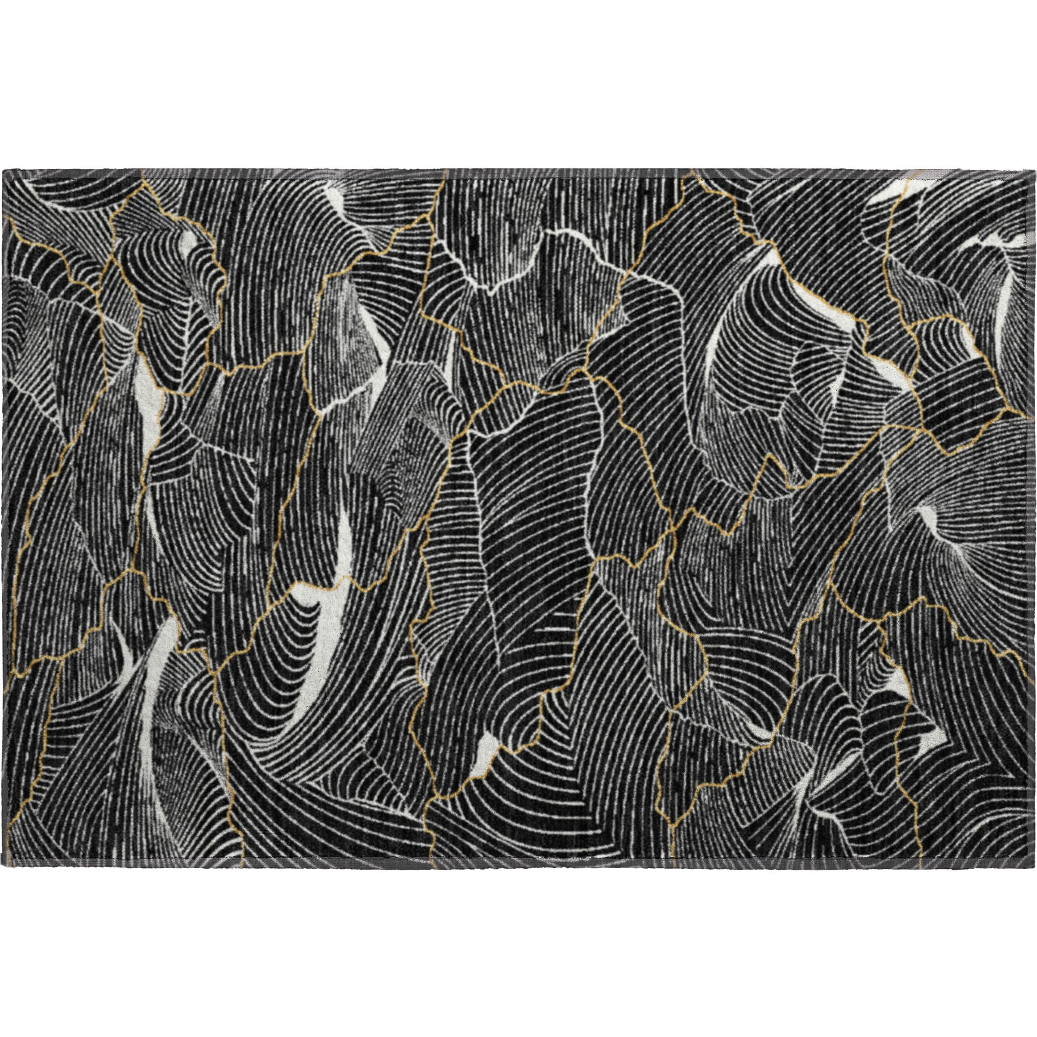 Seville Machine Washable Transitional Black Rug 1'8" x 2'6" #shape_Rectangle
