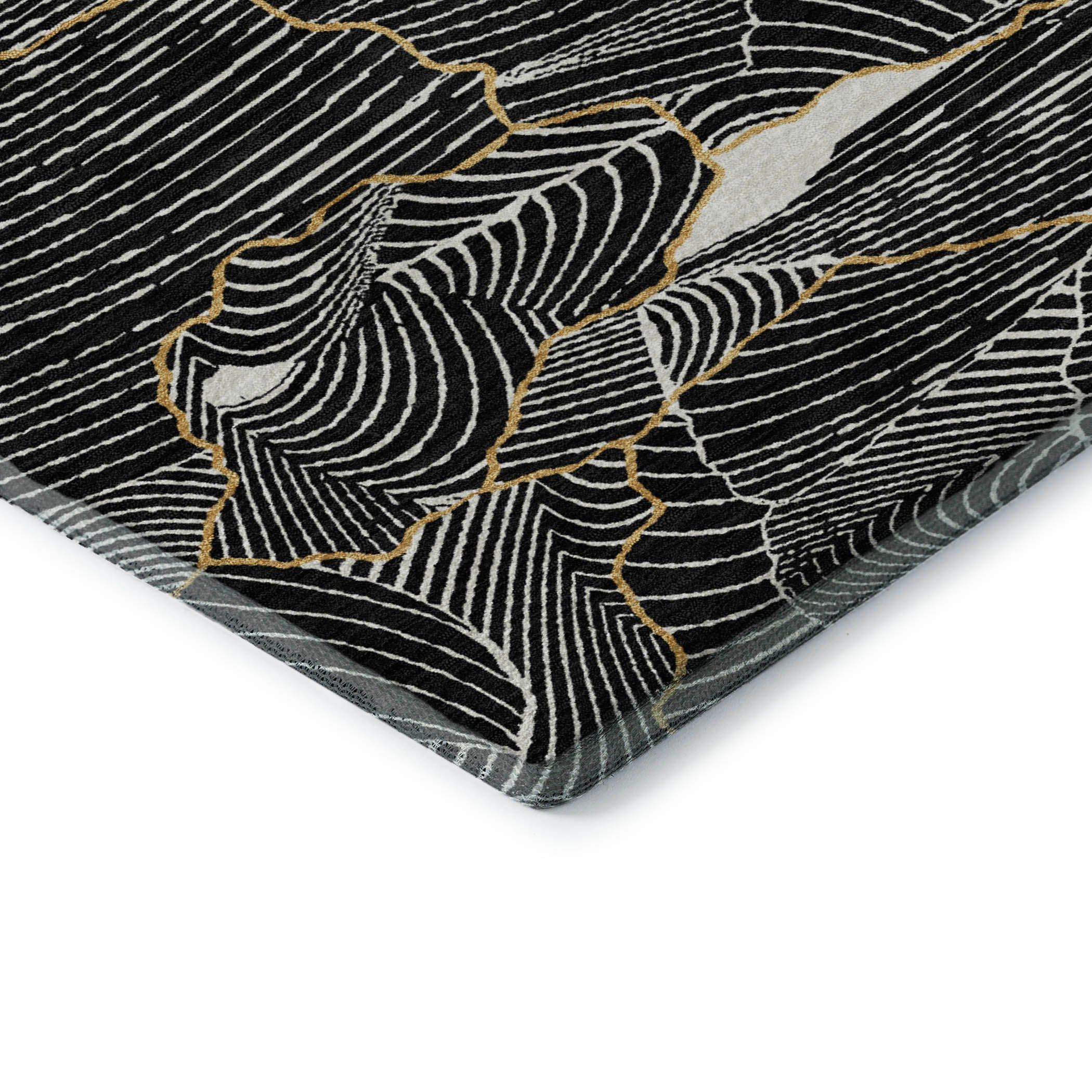 Seville Machine Washable Transitional Black Rug 1'8" x 2'6" #shape_Rectangle