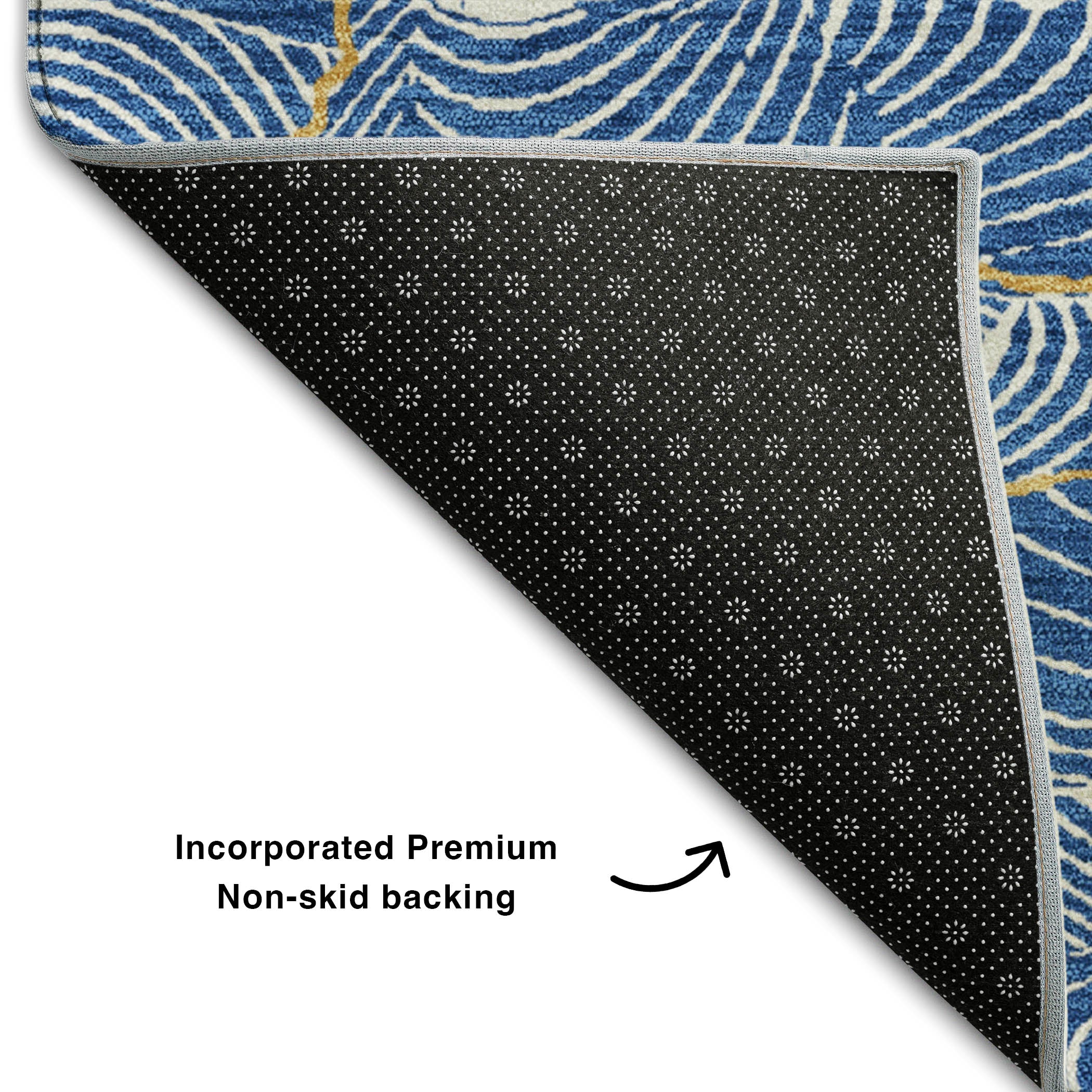 Seville Machine Washable Transitional Blue Rug 1'8" x 2'6" #shape_Rectangle