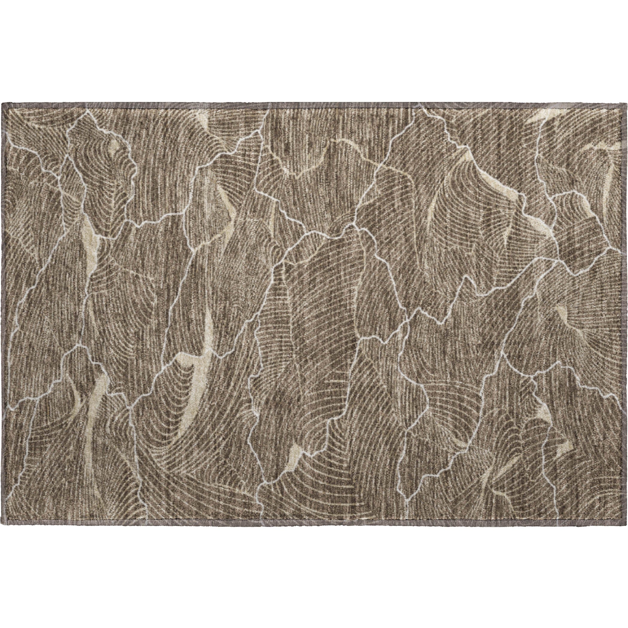 Seville Machine Washable Transitional Brown Rug 1'8" x 2'6" #shape_Rectangle