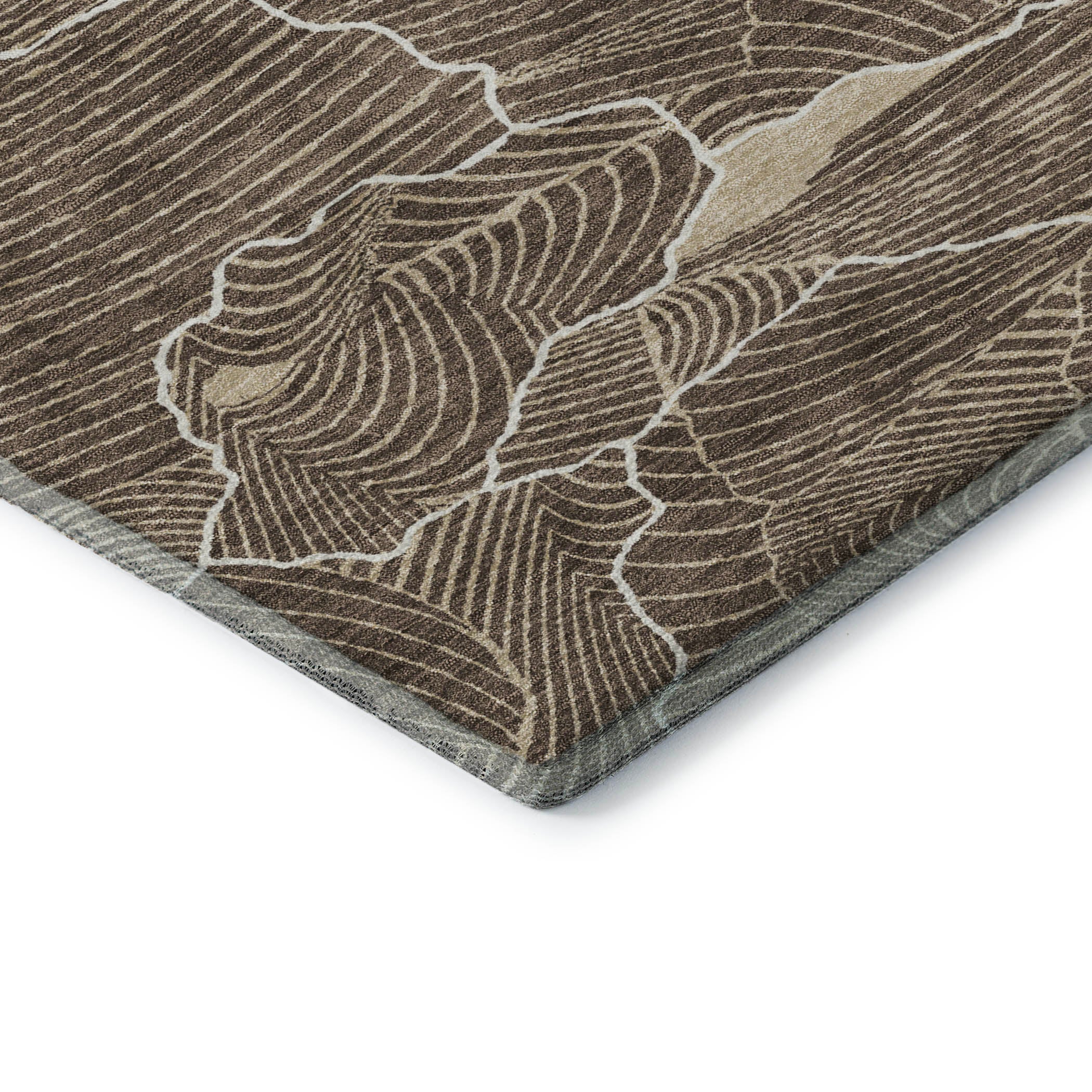 Seville Machine Washable Transitional Brown Rug 1'8" x 2'6" #shape_Rectangle