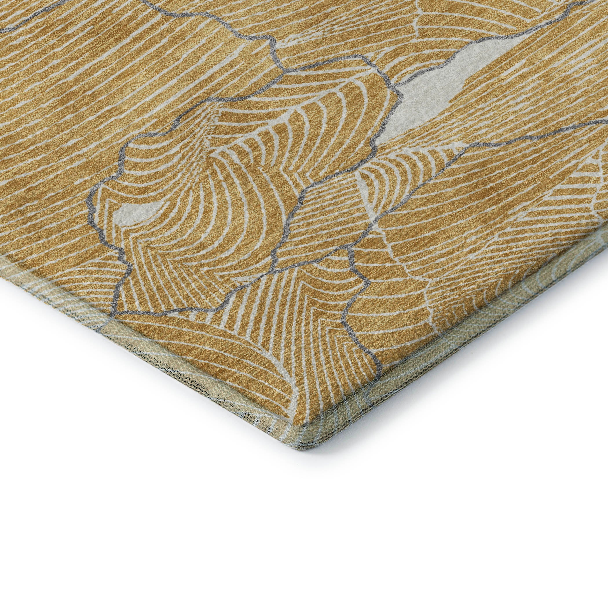 Seville Machine Washable Transitional Gold Rug 1'8" x 2'6" #shape_Rectangle