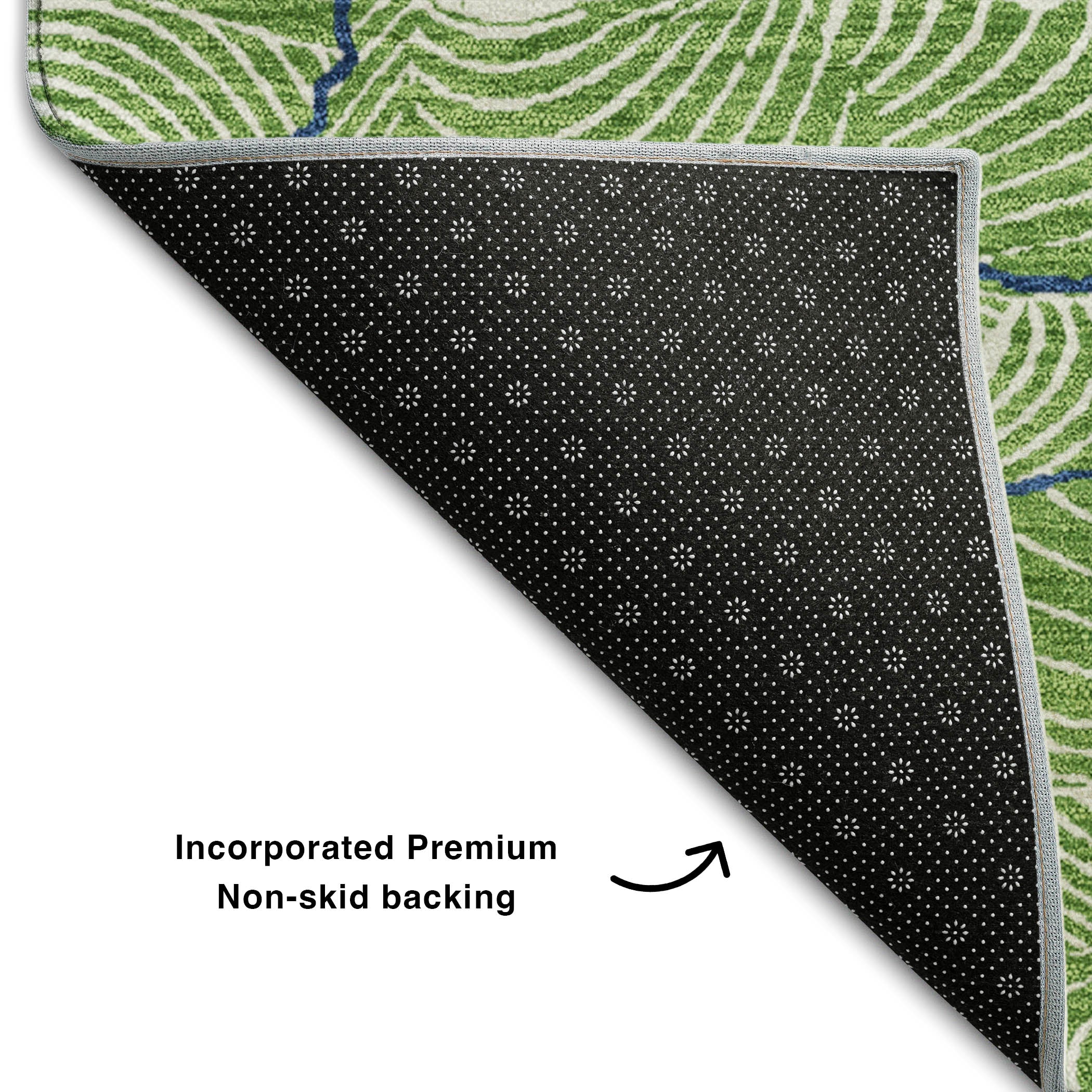 Seville Machine Washable Transitional Green Rug 1'8" x 2'6" #shape_Rectangle