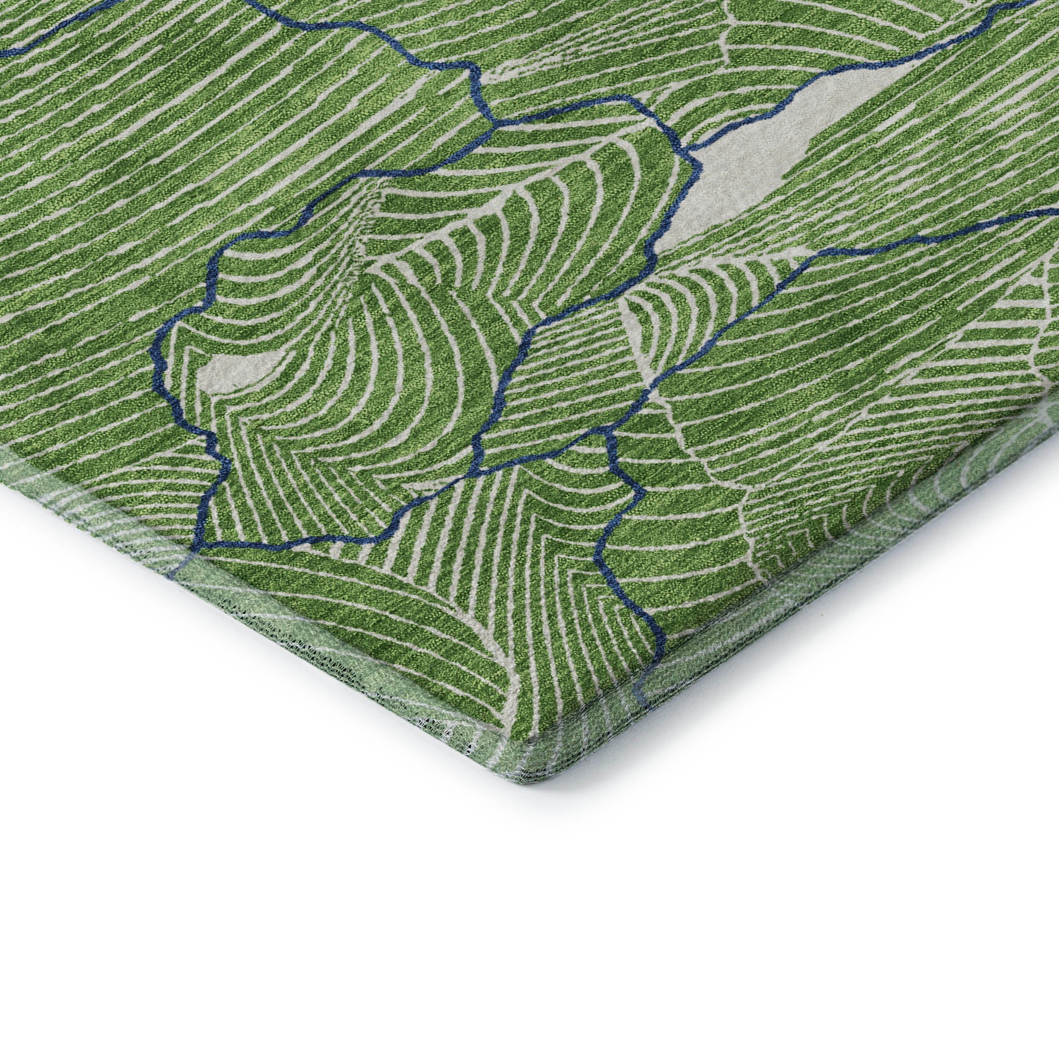 Seville Machine Washable Transitional Green Rug 1'8" x 2'6" #shape_Rectangle