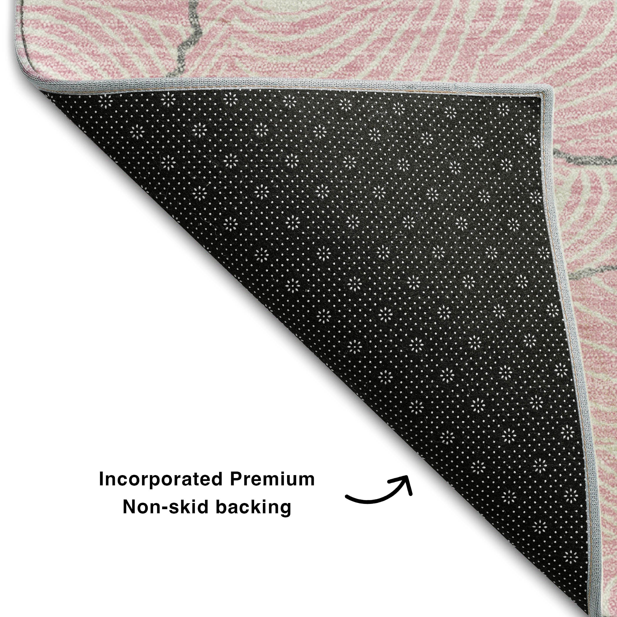 Seville Machine Washable Transitional Pink Rug 1'8" x 2'6" #shape_Rectangle