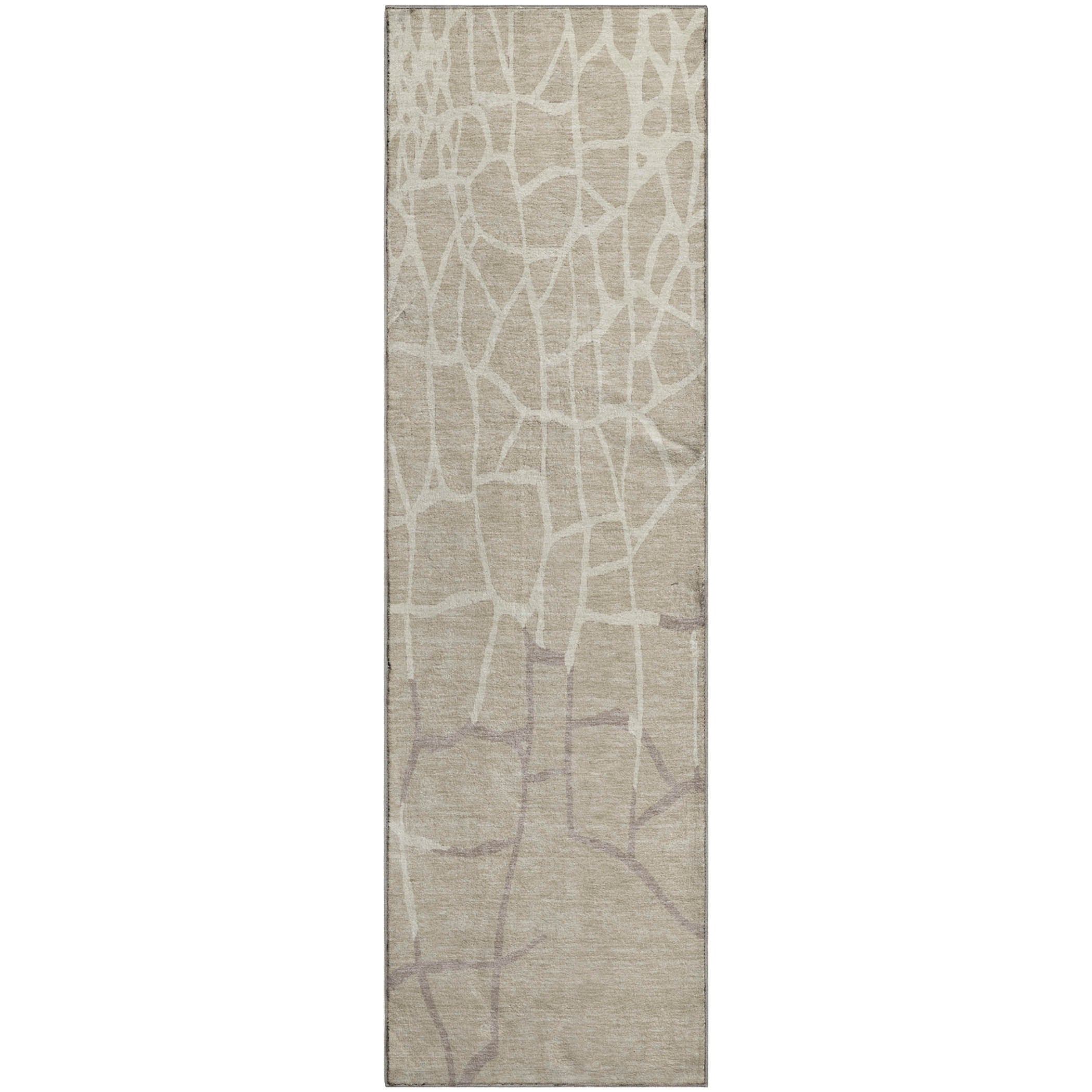 Dubrovnik Machine Washable Transitional Beige Brown Rug 2'3" x 7'6" #shape_Runner