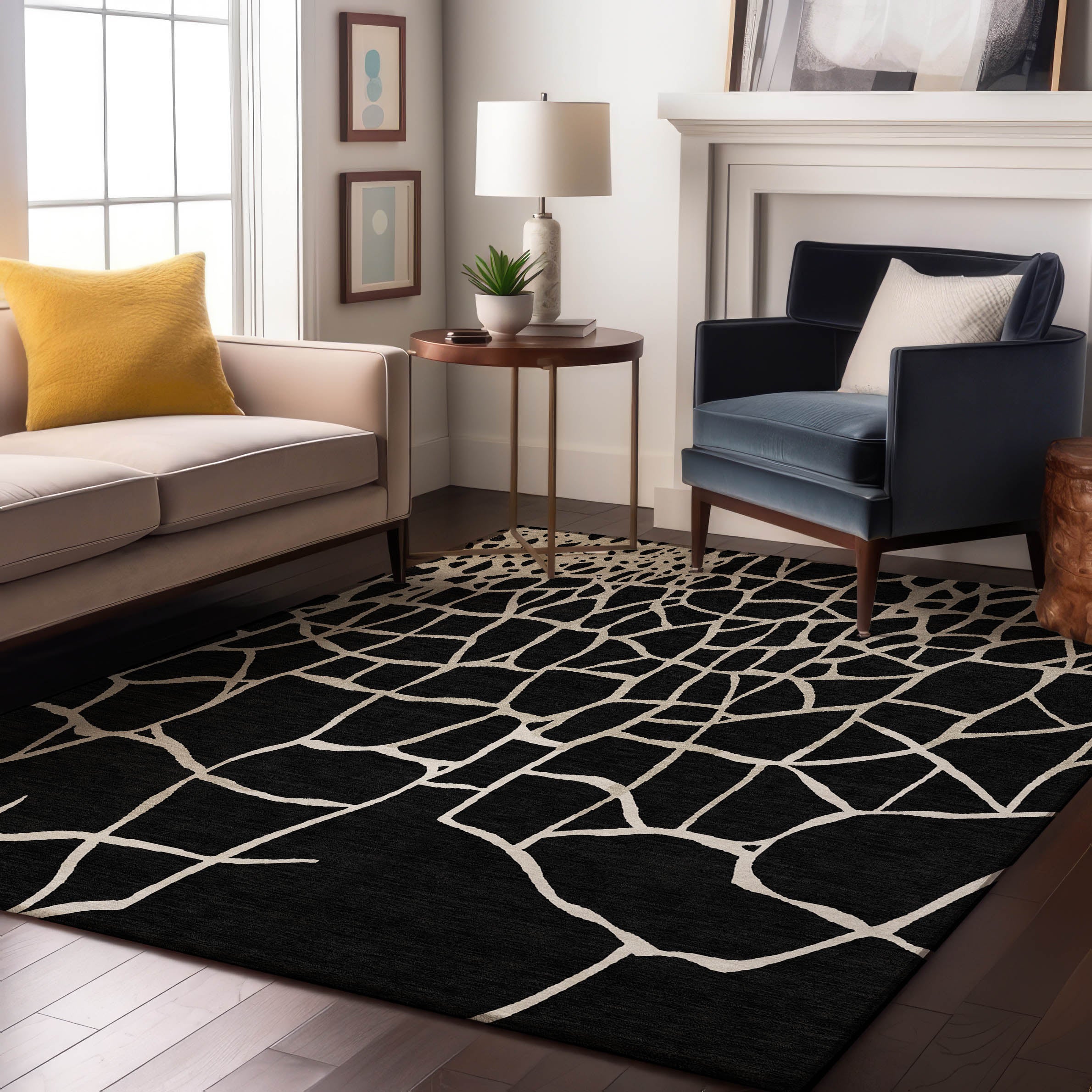 Dubrovnik Machine Washable Transitional Black Rug 2'6" x 3'10" #shape_Rectangle