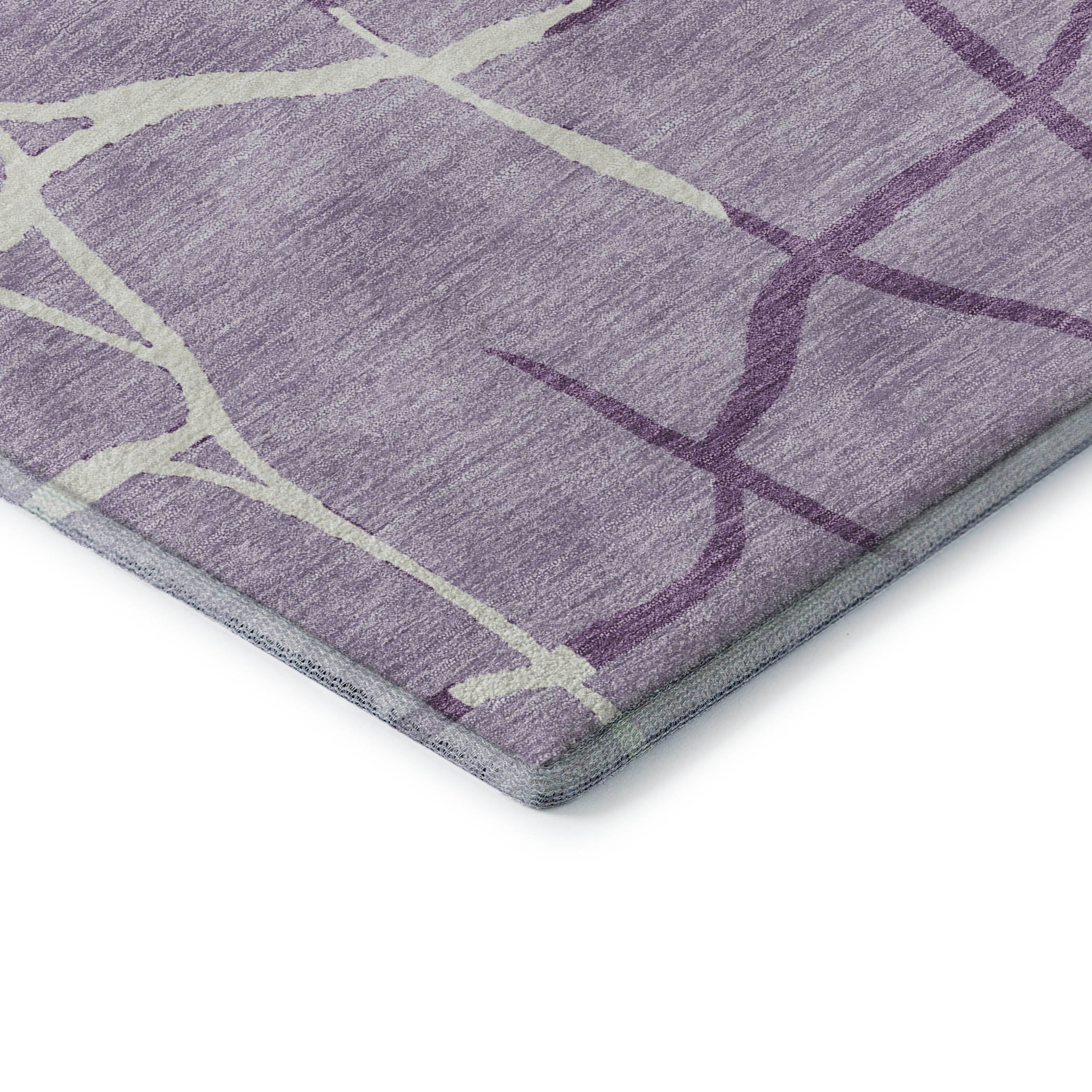 Dubrovnik Machine Washable Transitional Lavender Purple Rug 1'8" x 2'6" #shape_Rectangle