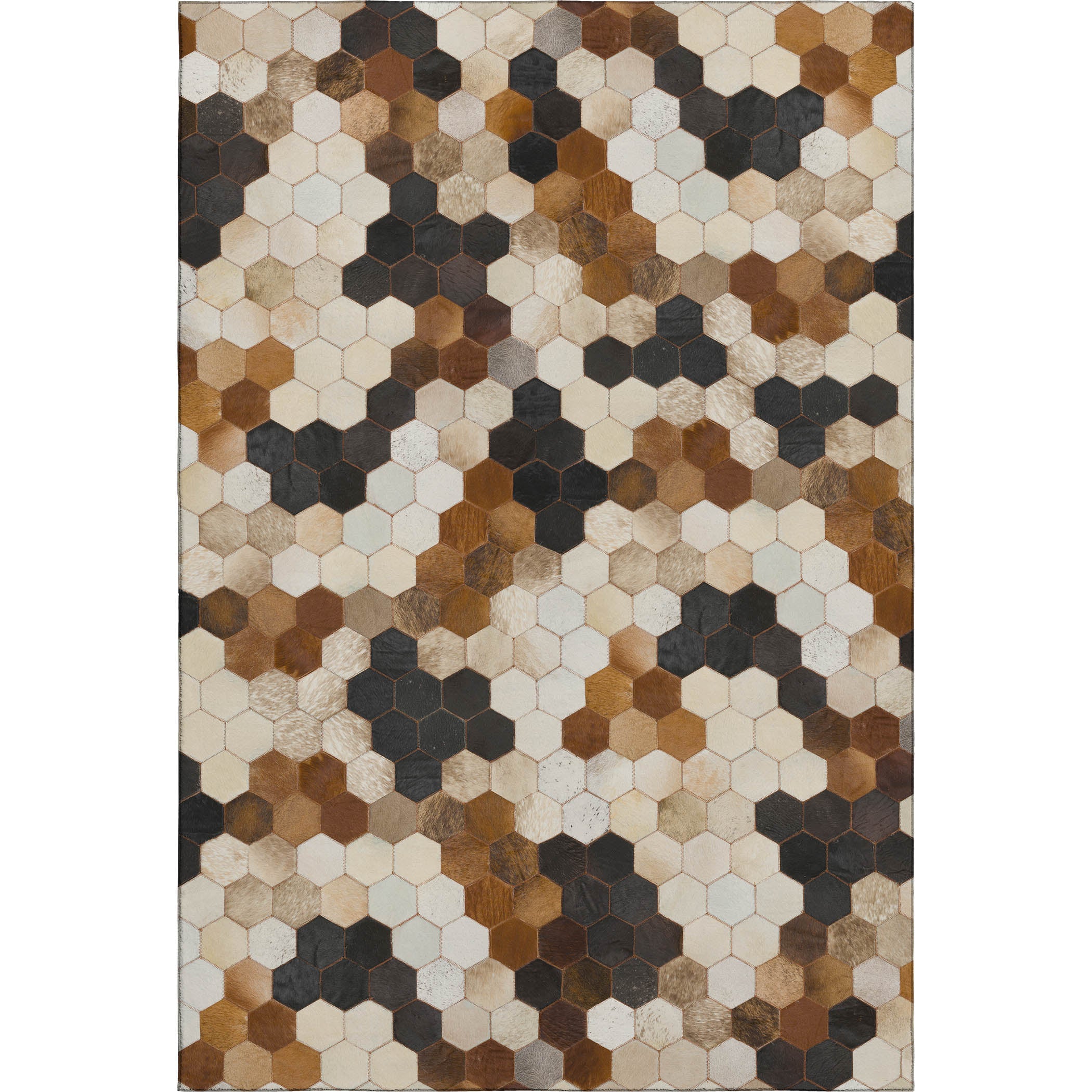Lima Machine Washable Cowhide Multi Paprika Rug 2'6" x 3'10" #shape_Rectangle