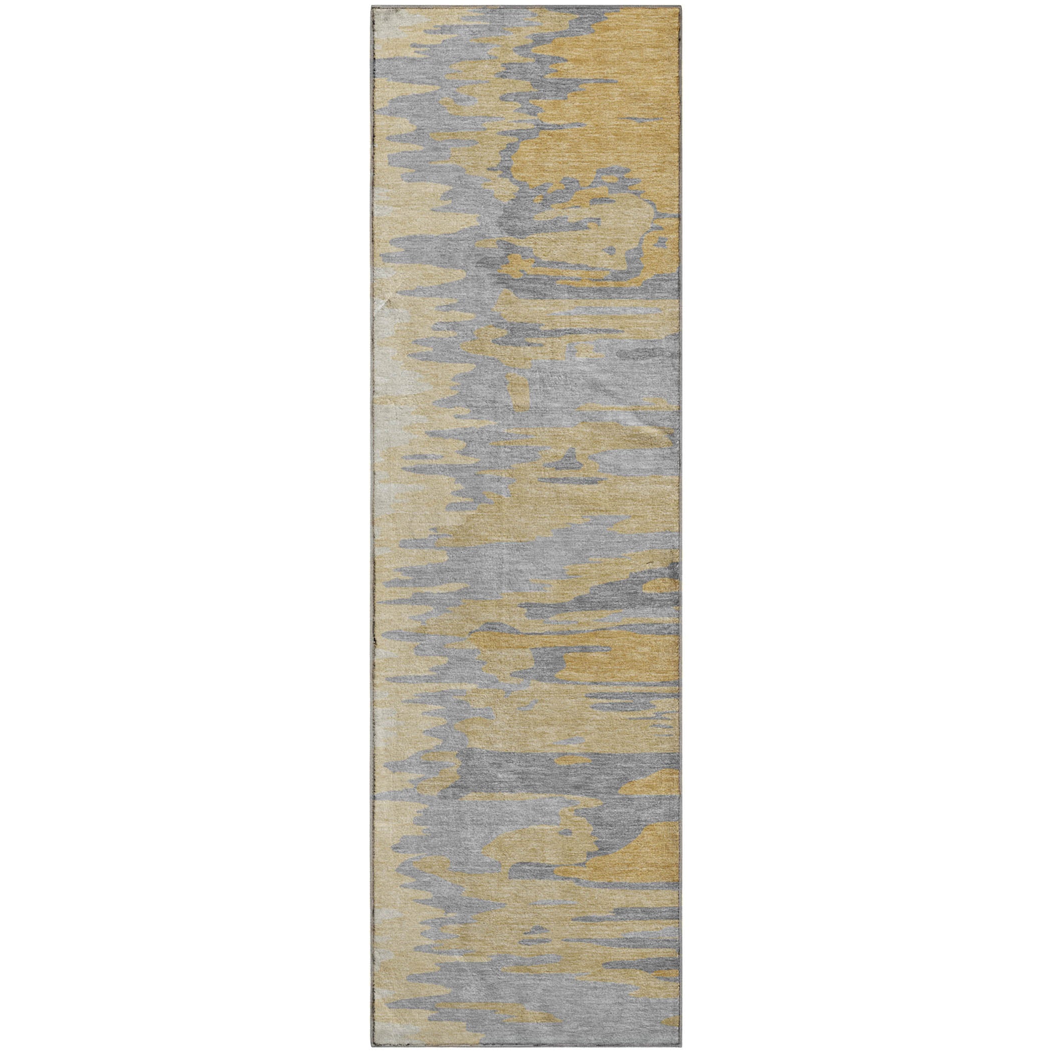 Dubrovnik Machine Washable Transitional Gold Rug 2'3" x 7'6" #shape_Runner