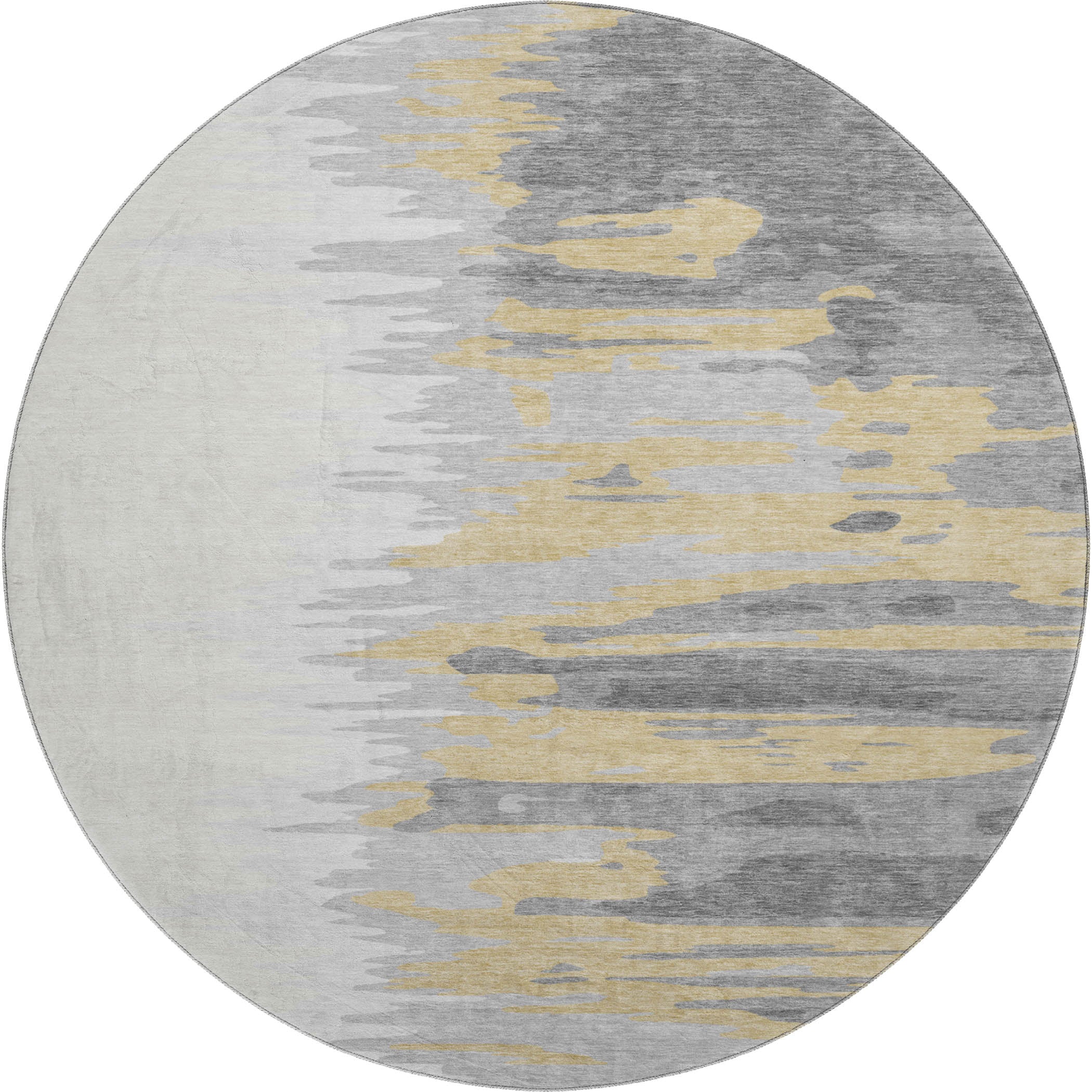Dubrovnik Machine Washable Transitional Gray Rug 8' x 8' #shape_Round