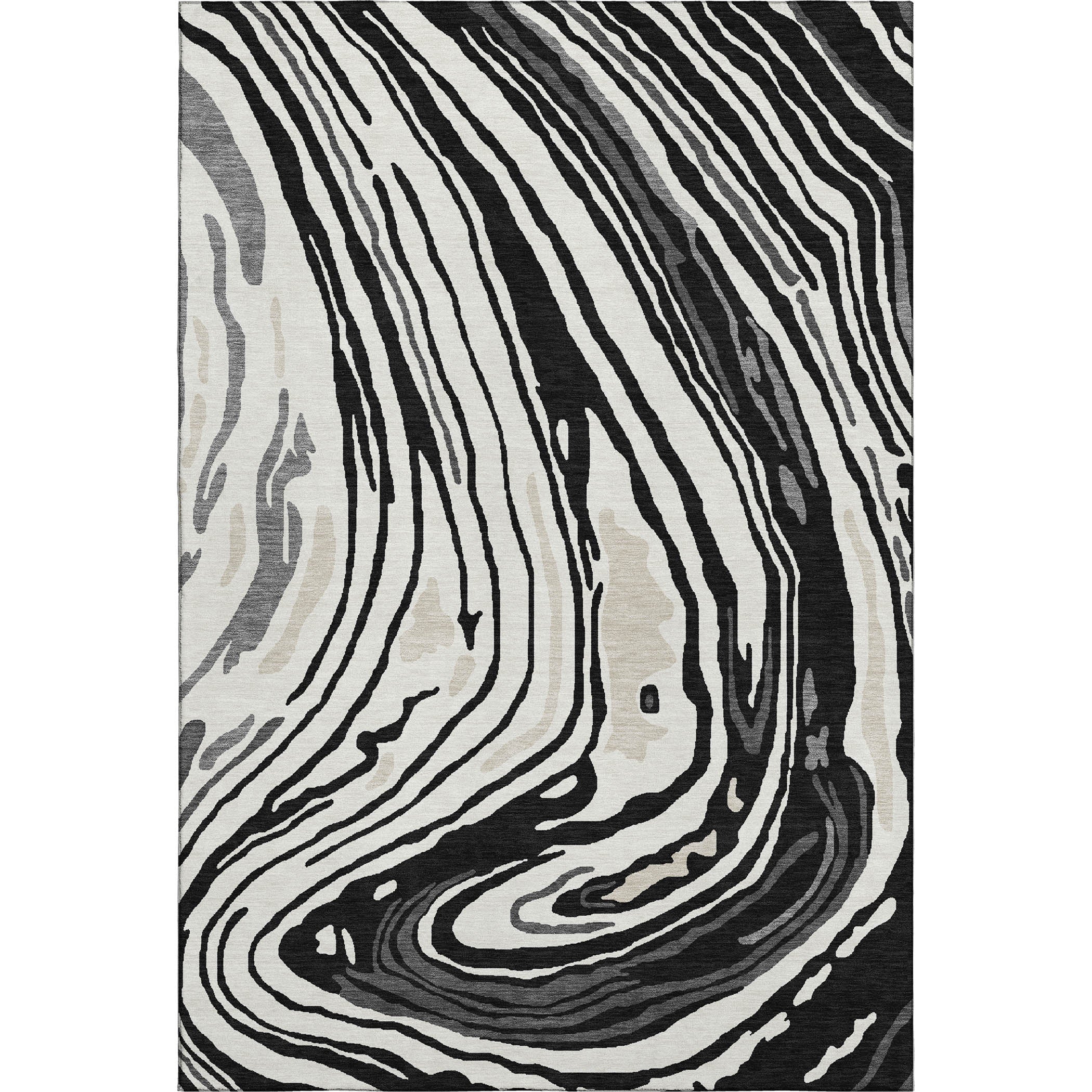 Vienna Machine Washable Transitional Black Rug 2'6" x 3'10" #shape_Rectangle