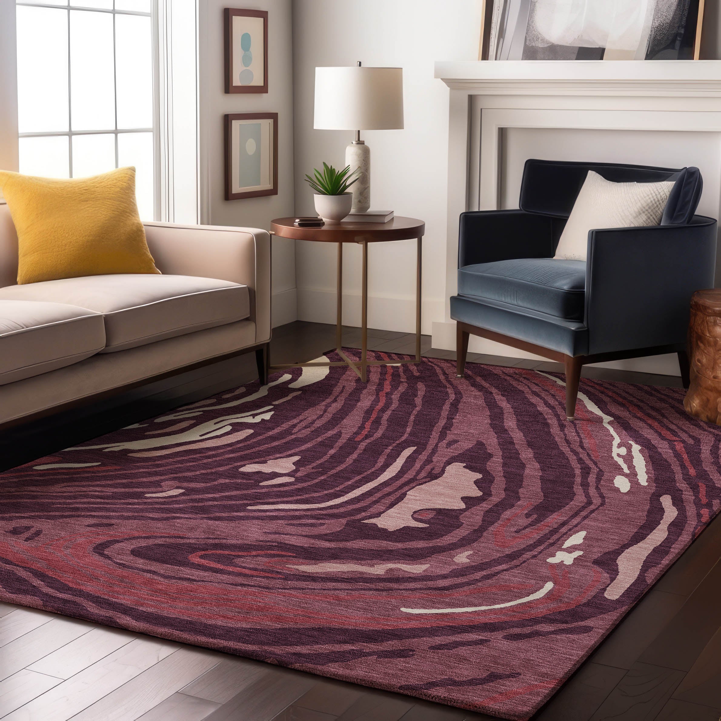 Vienna Machine Washable Transitional Garnet Red Rug 2'6" x 3'10" #shape_Rectangle