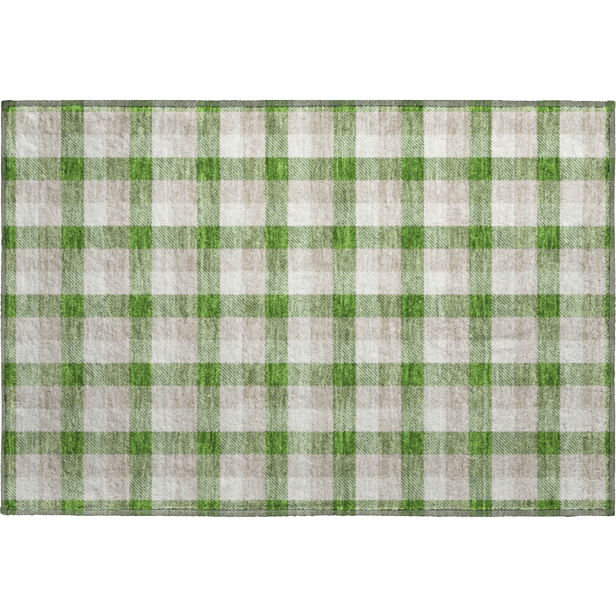 Seoul Machine Washable Transitional Emerald Green Rug 1'8" x 2'6" #shape_Rectangle